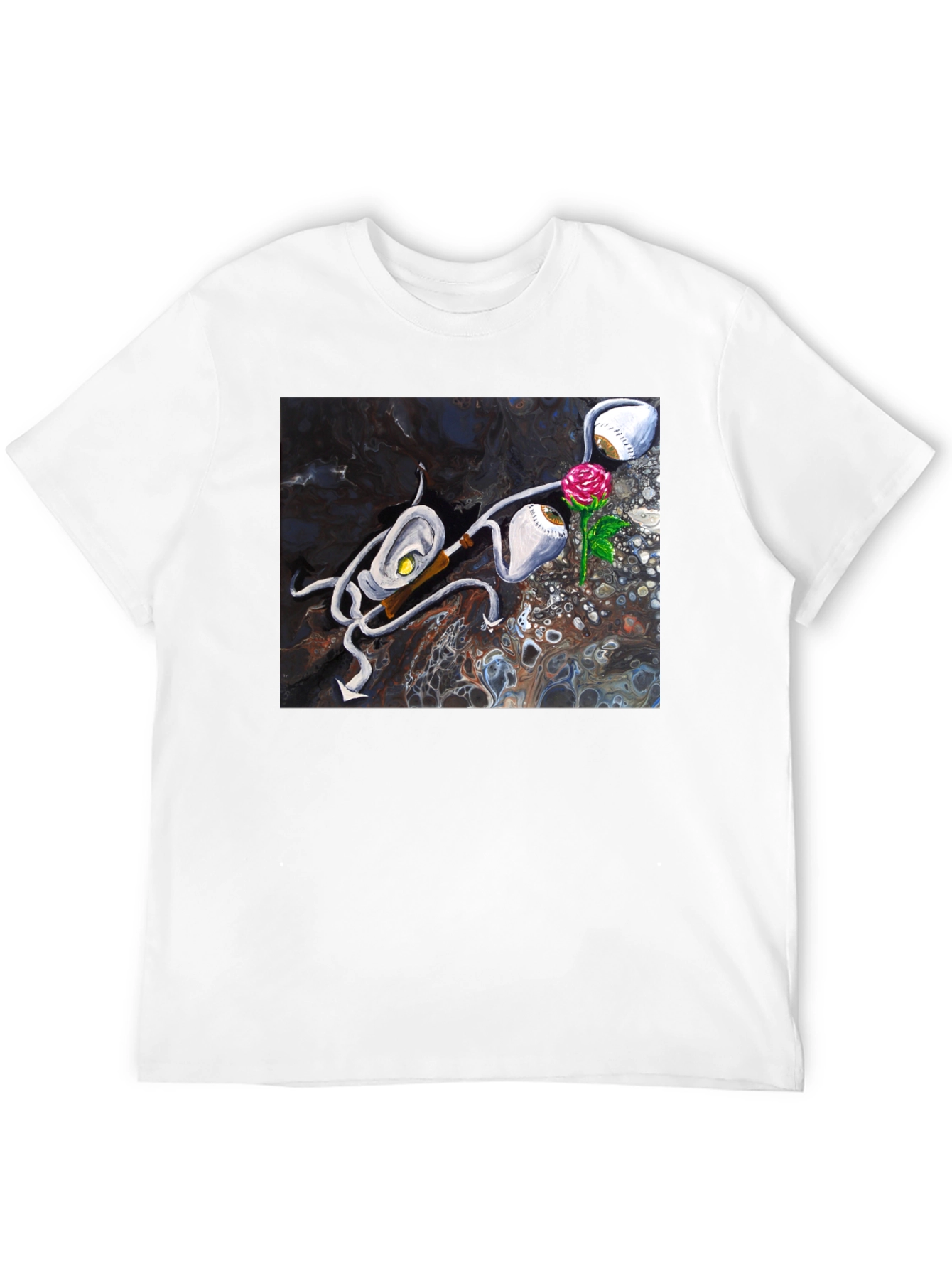 Abstract Rose & Eye T-Shirt - Unique Graphic Tee