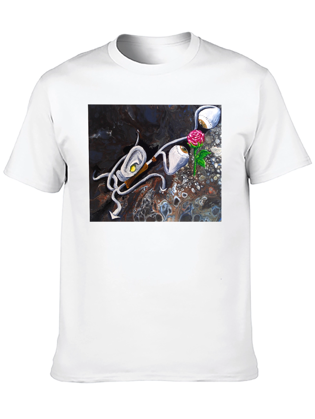 Abstract Rose & Eye T-Shirt - Unique Graphic Tee