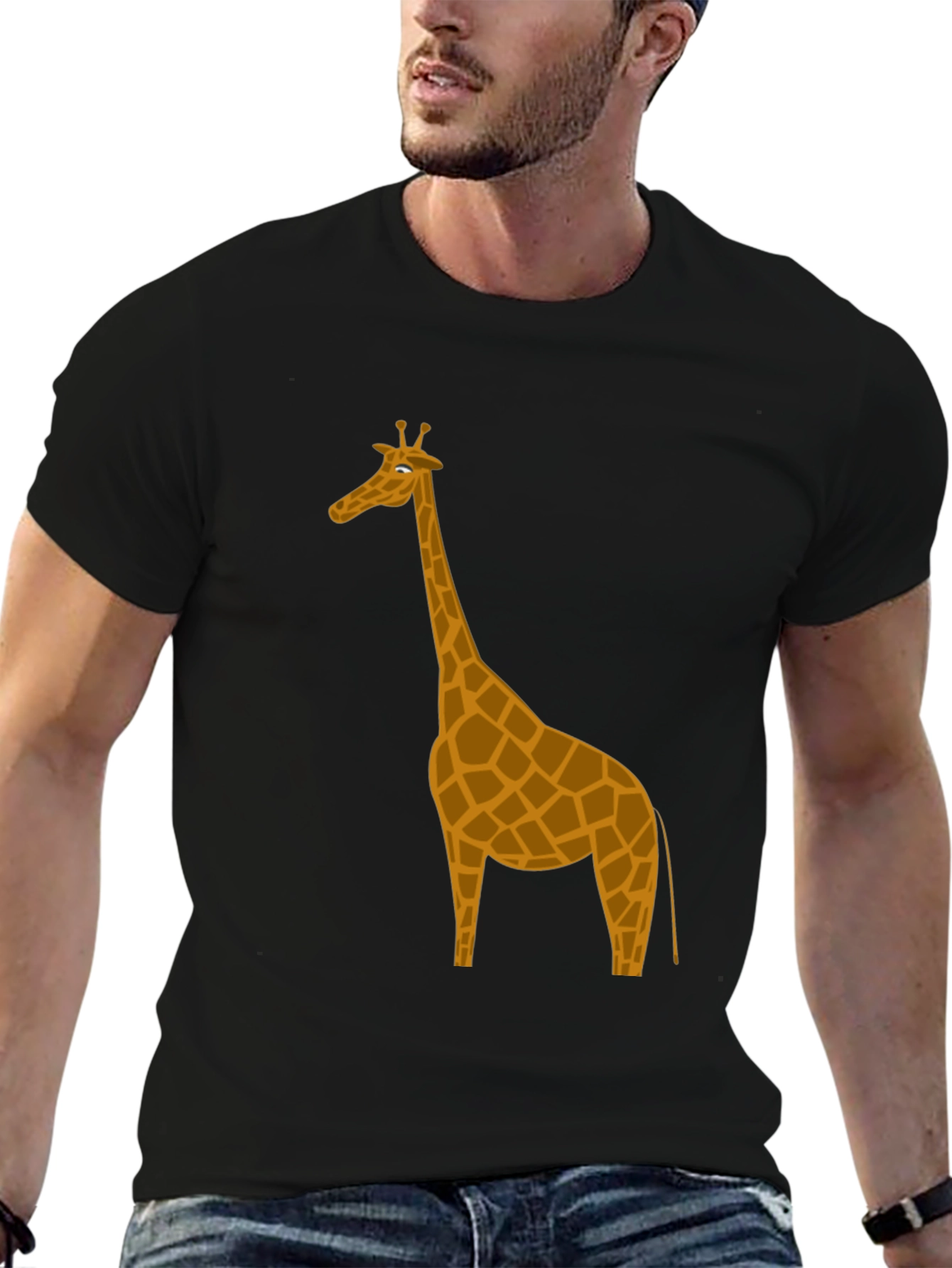 Giraffe Graphic Tee - Soft Cotton Crew Neck T-Shirt