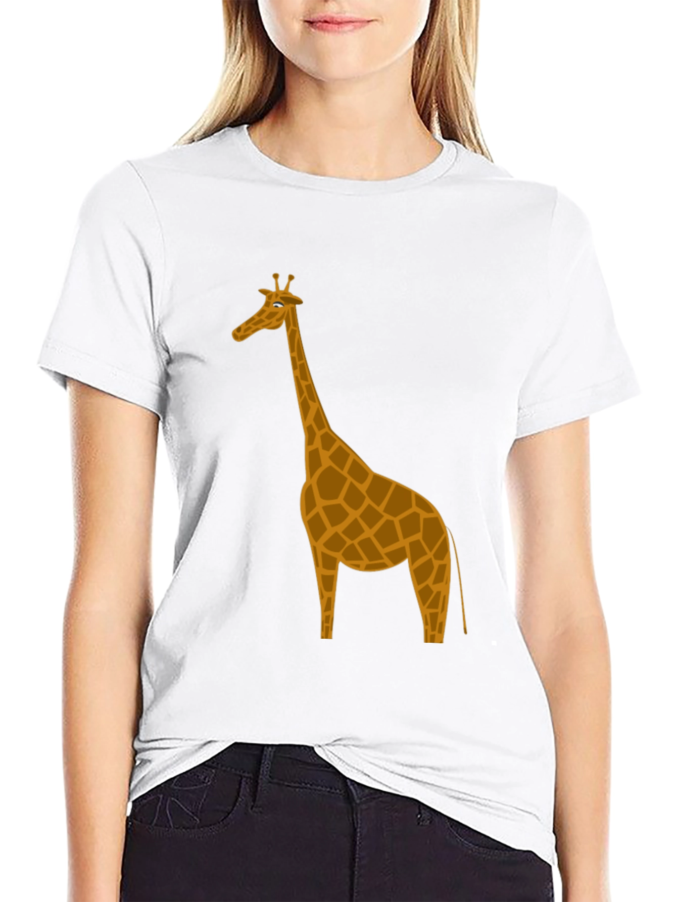 Giraffe Graphic Tee - Soft Cotton Crew Neck T-Shirt