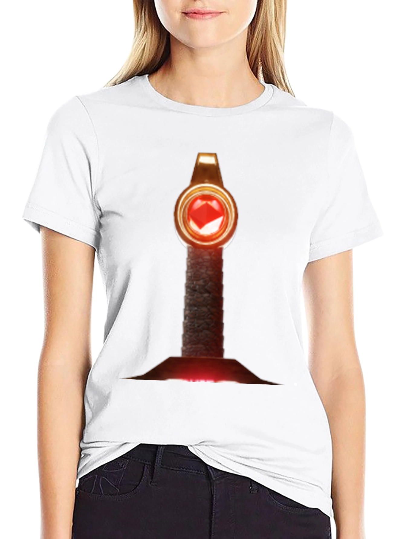 Enchanting Gemstone Staff T-Shirt - Mystic Design
