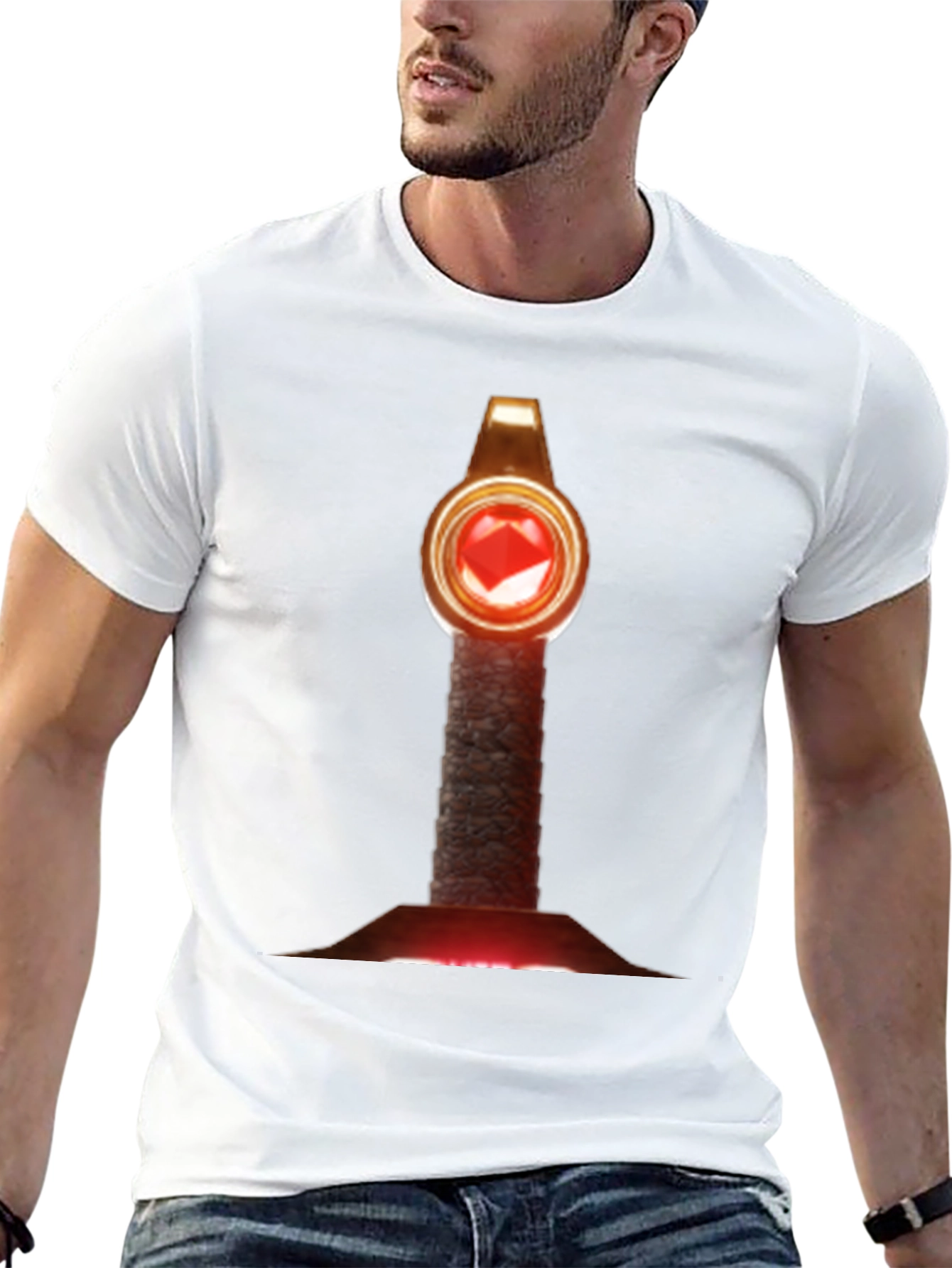 Enchanting Gemstone Staff T-Shirt - Mystic Design