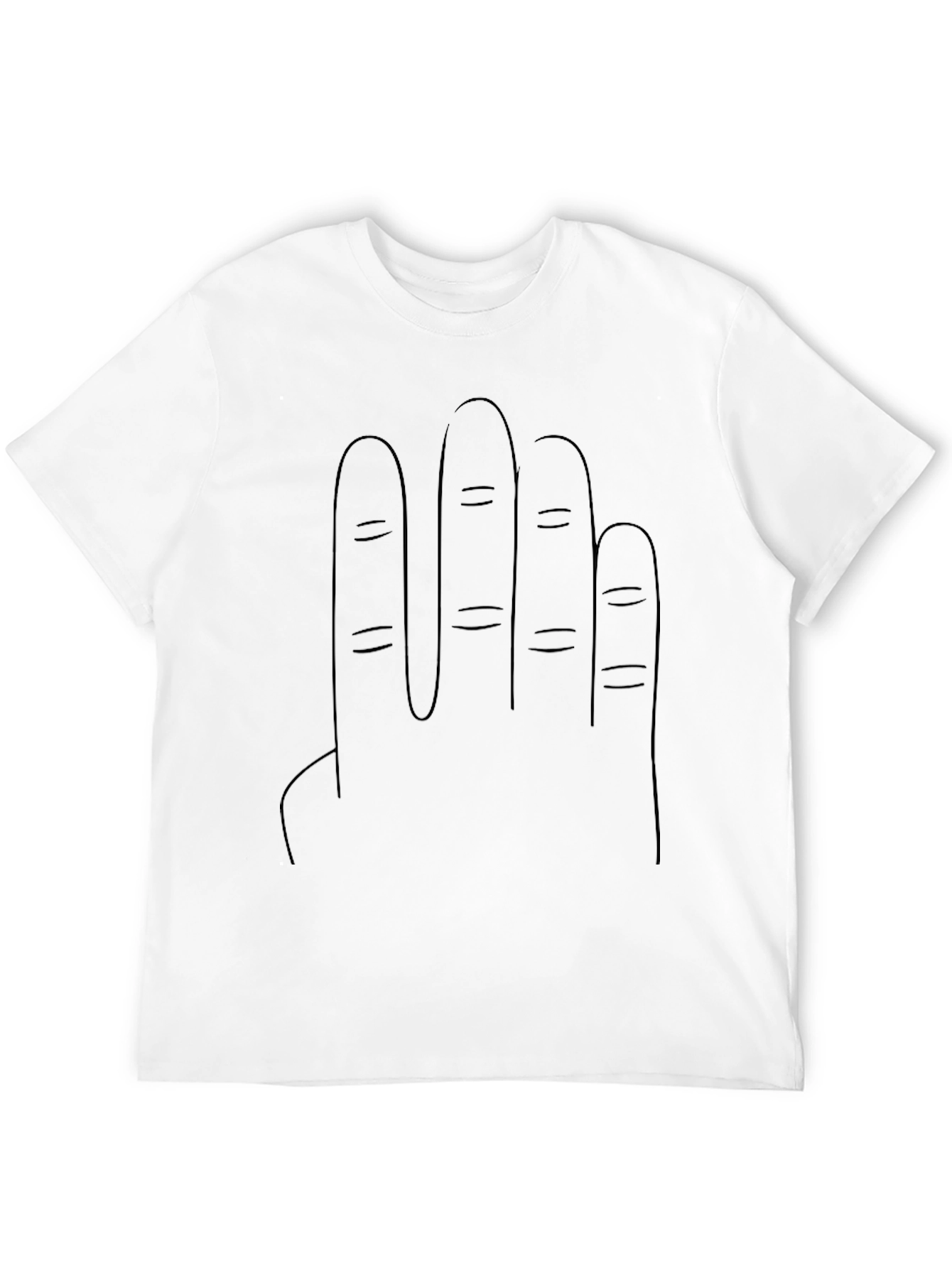 Minimalist Finger Design Black T-Shirt