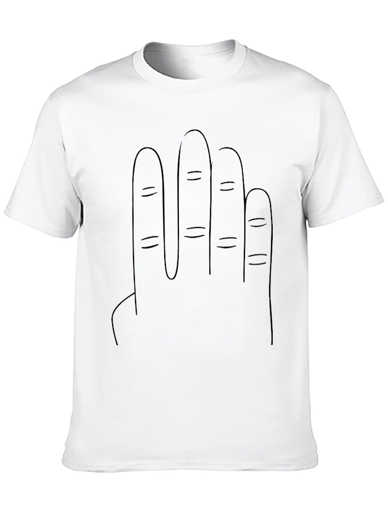 Minimalist Finger Design Black T-Shirt