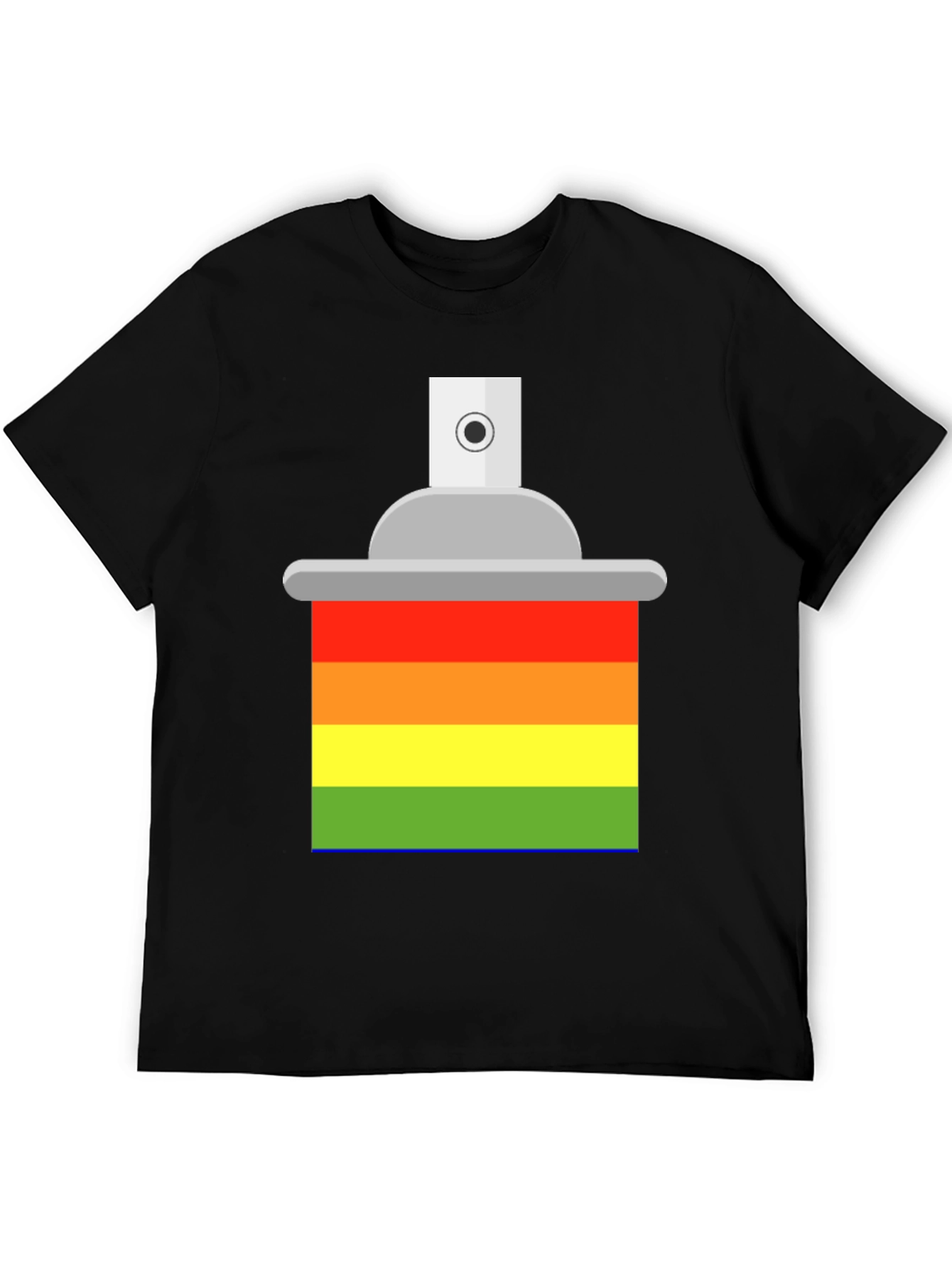 Rainbow Spray Paint Graphic Tee - Artistic Statement