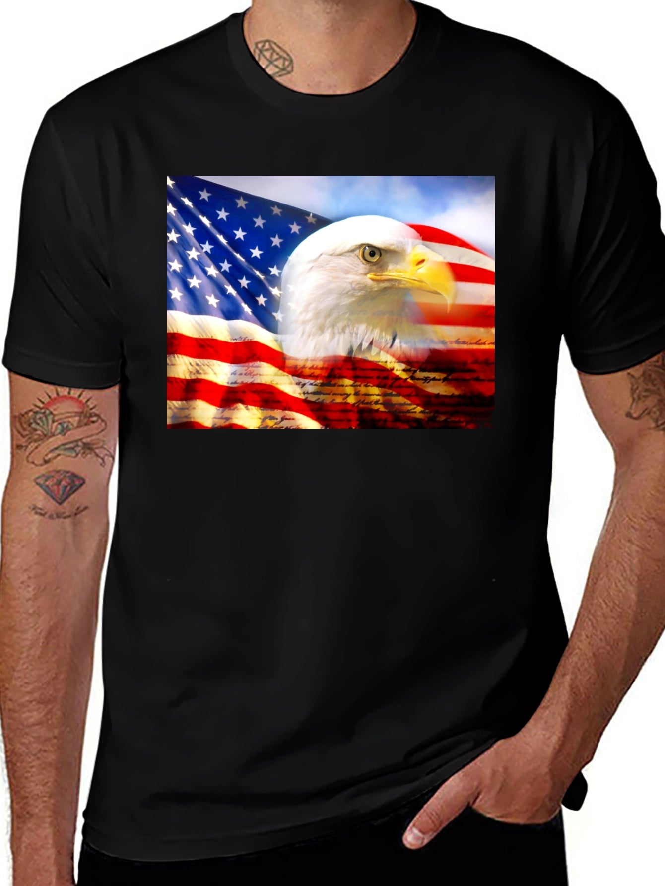 American Pride Eagle Flag Graphic T-Shirt