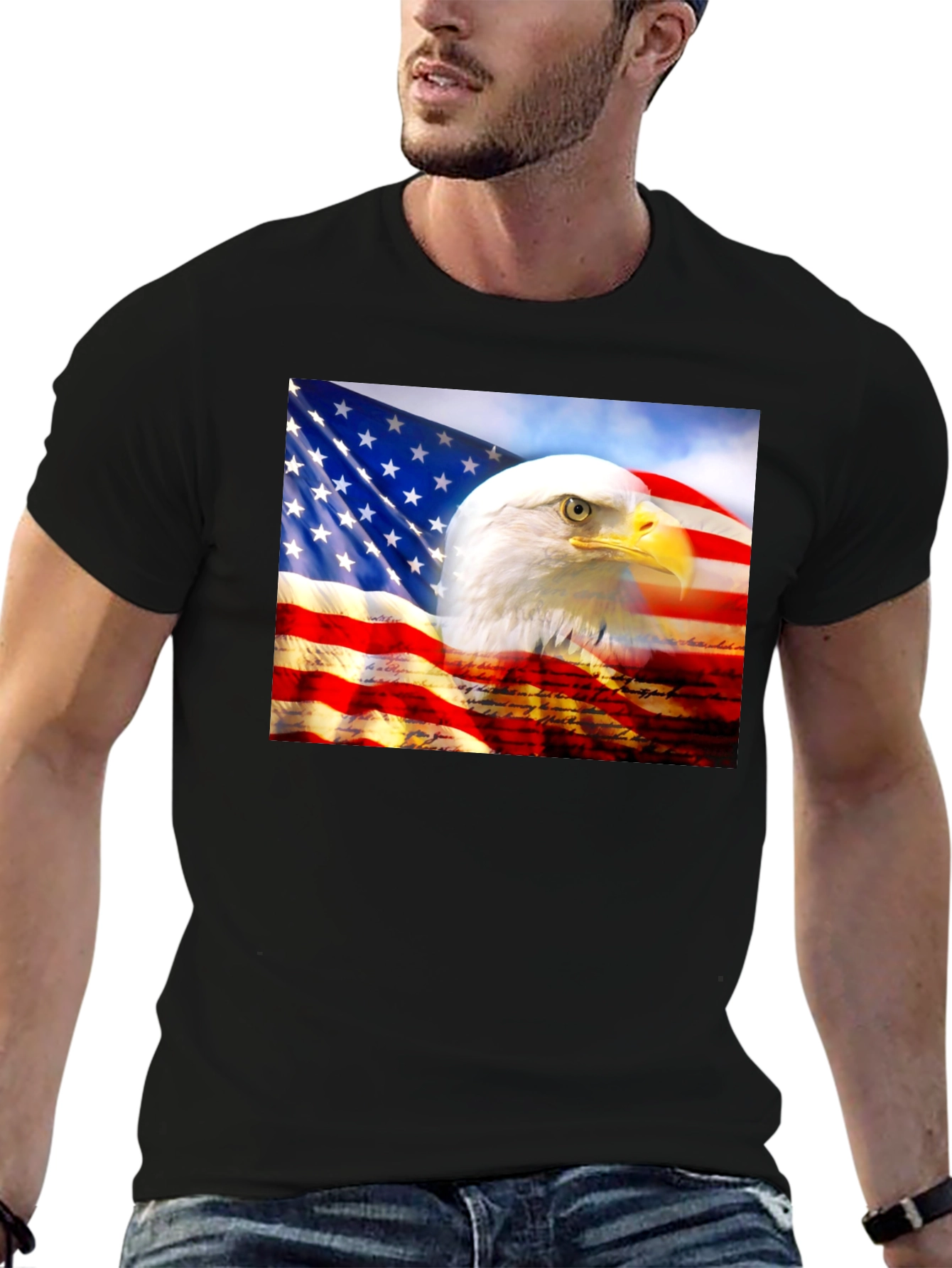 American Pride Eagle Flag Graphic T-Shirt