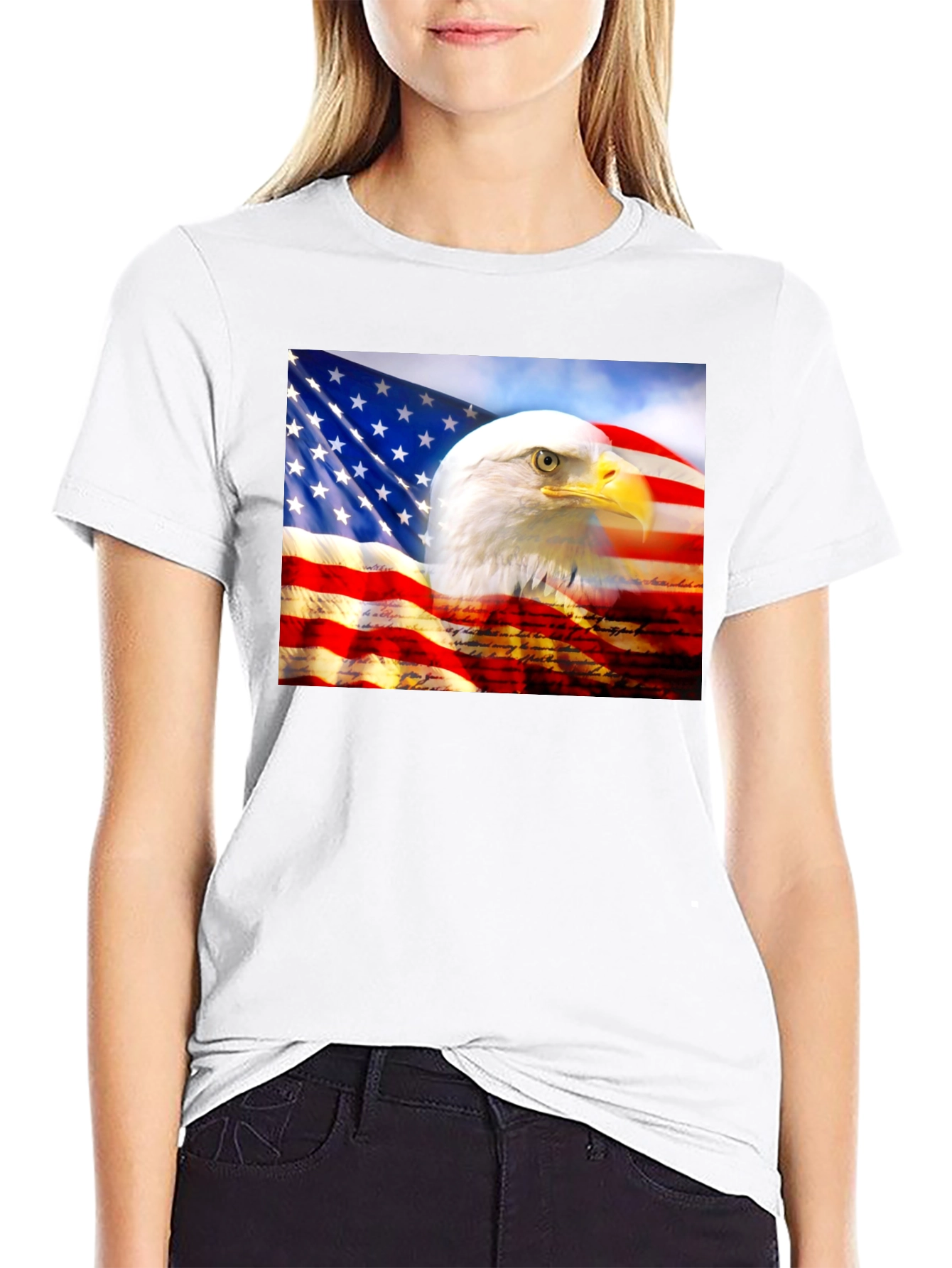 American Pride Eagle Flag Graphic T-Shirt