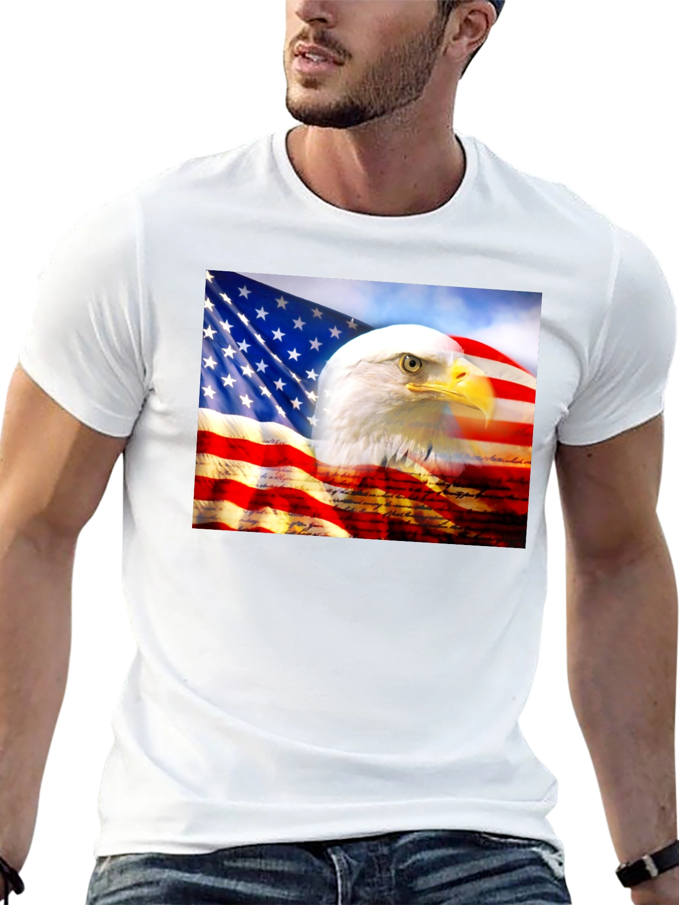 American Pride Eagle Flag Graphic T-Shirt