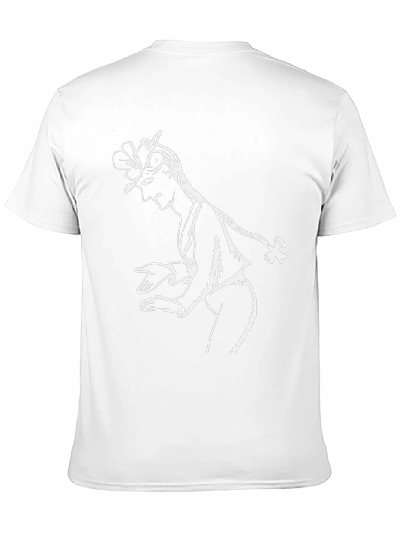 Stylish Black T-Shirt with White Dancer Graphic