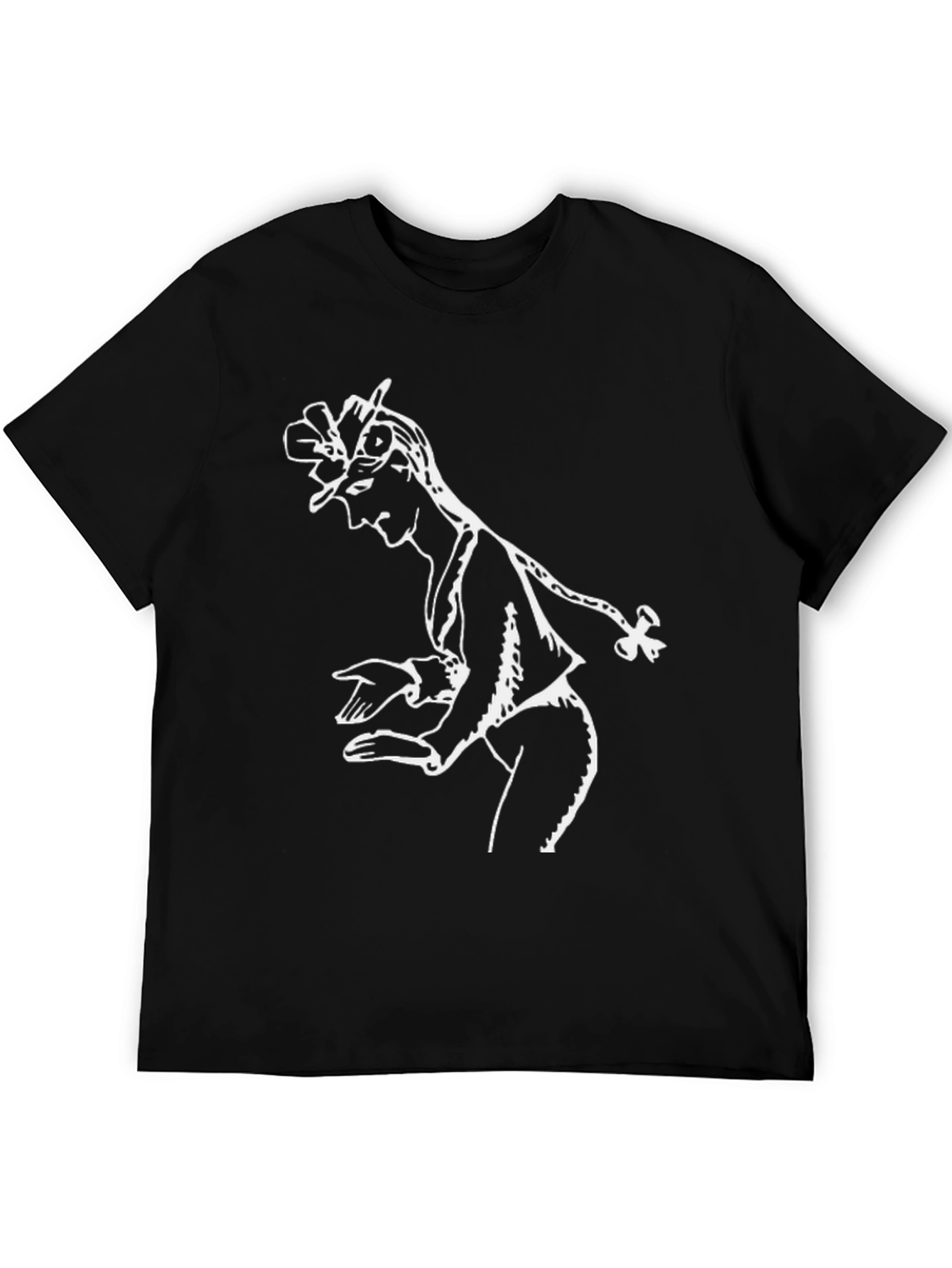 Stylish Black T-Shirt with White Dancer Graphic