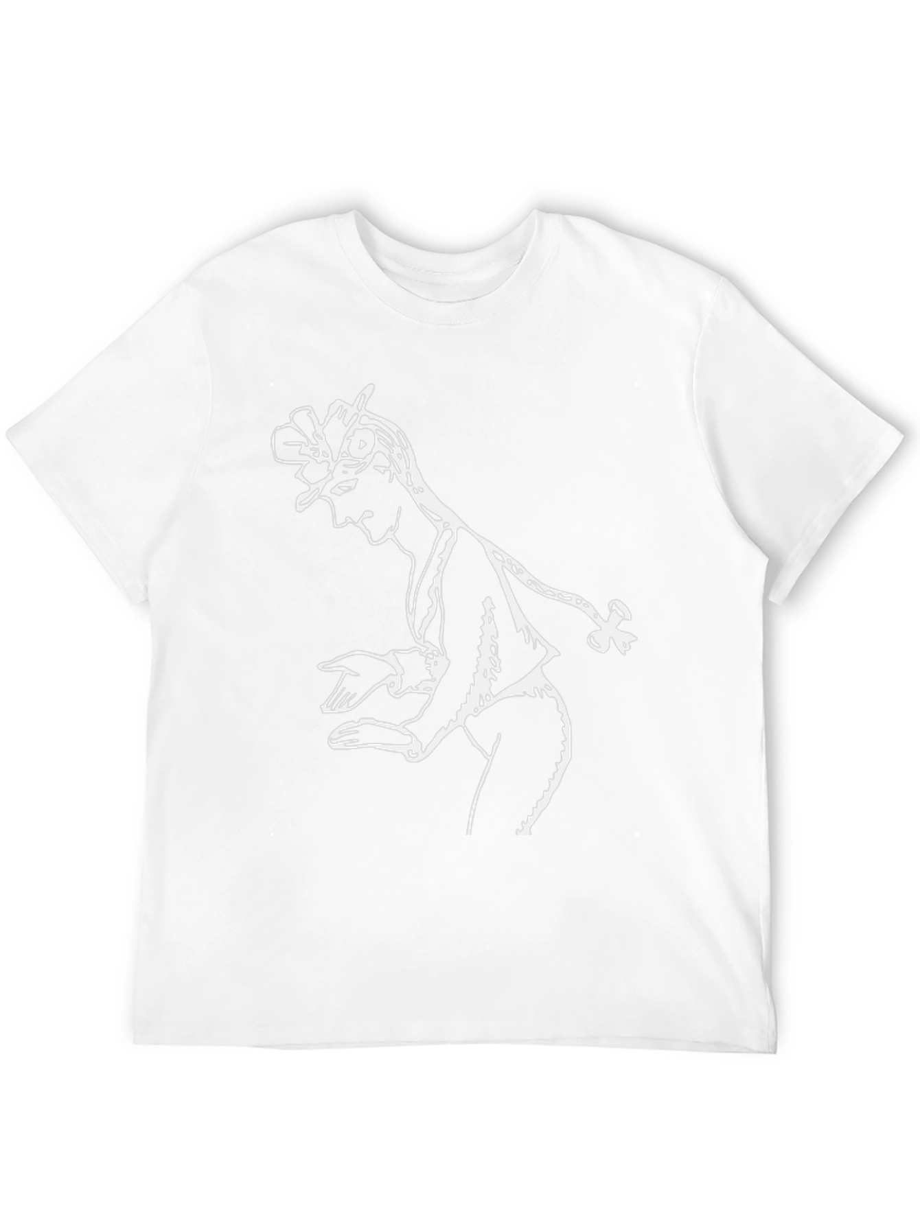Stylish Black T-Shirt with White Dancer Graphic