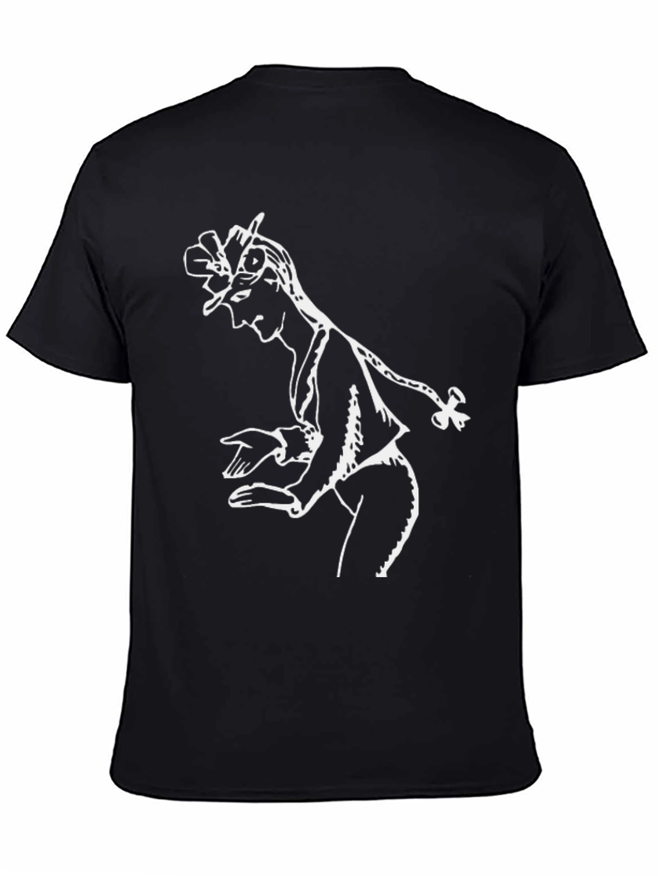 Stylish Black T-Shirt with White Dancer Graphic