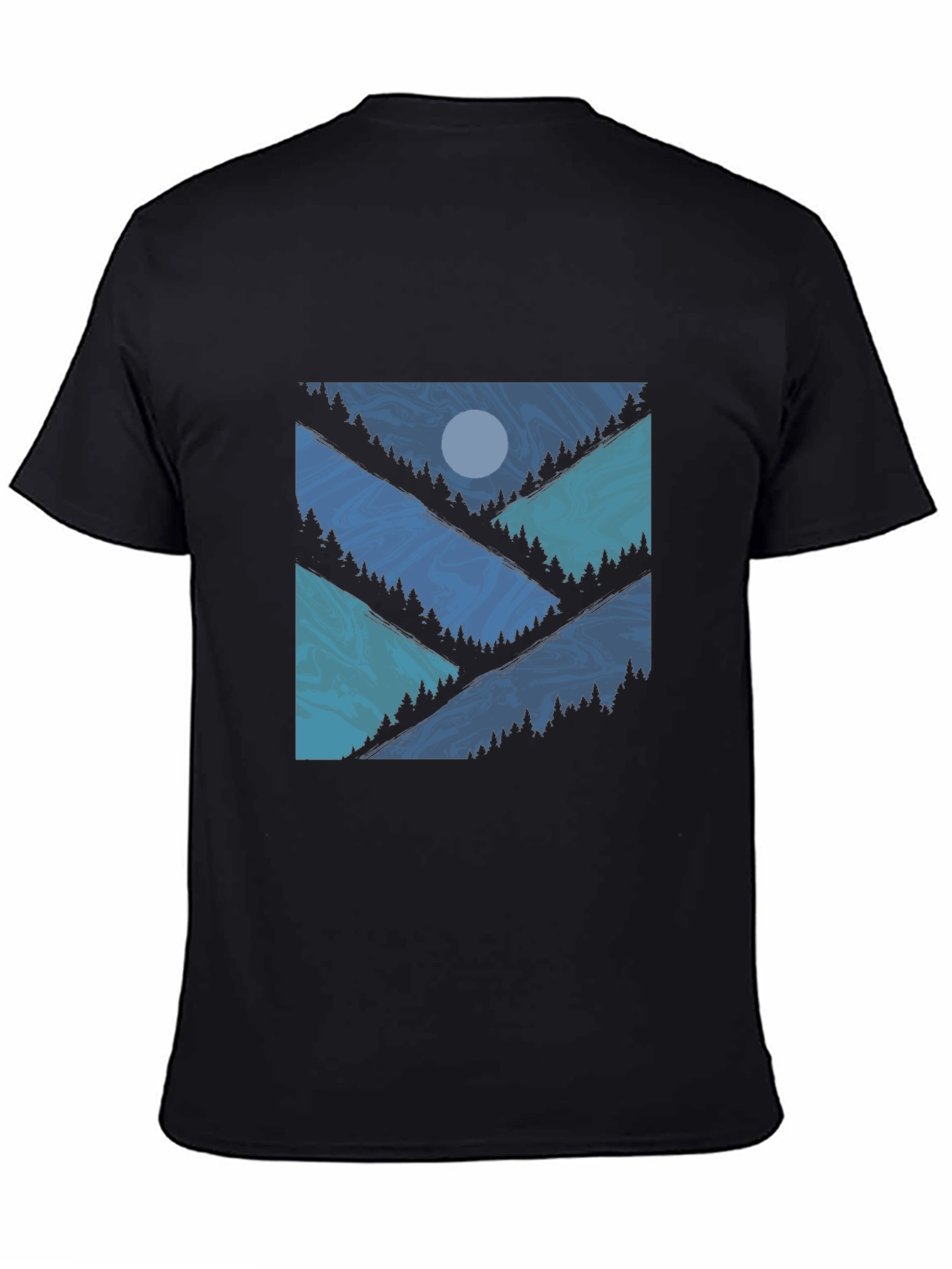 Mountainscape Graphic Tee - Black Cotton Blend