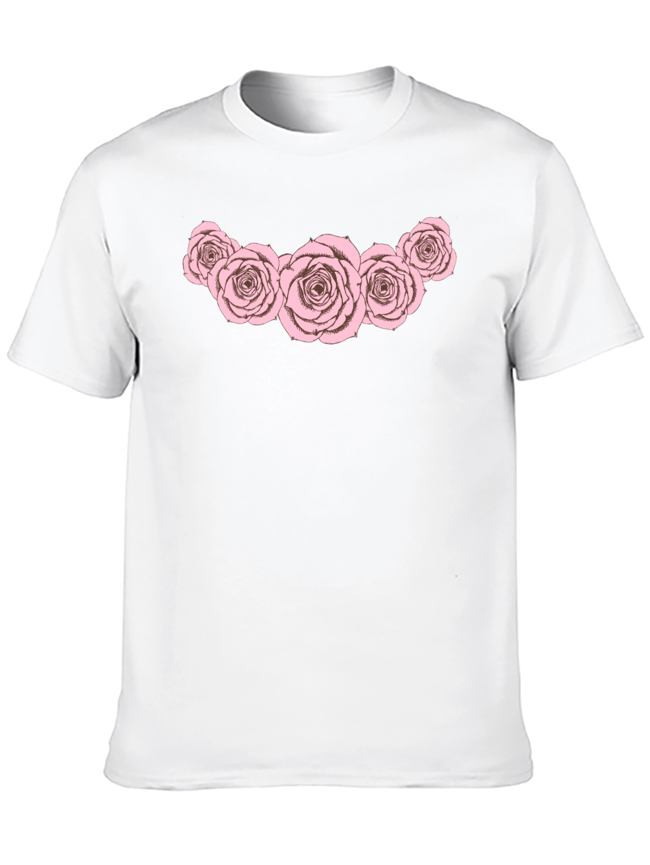 Floral Rose Graphic Black T-Shirt