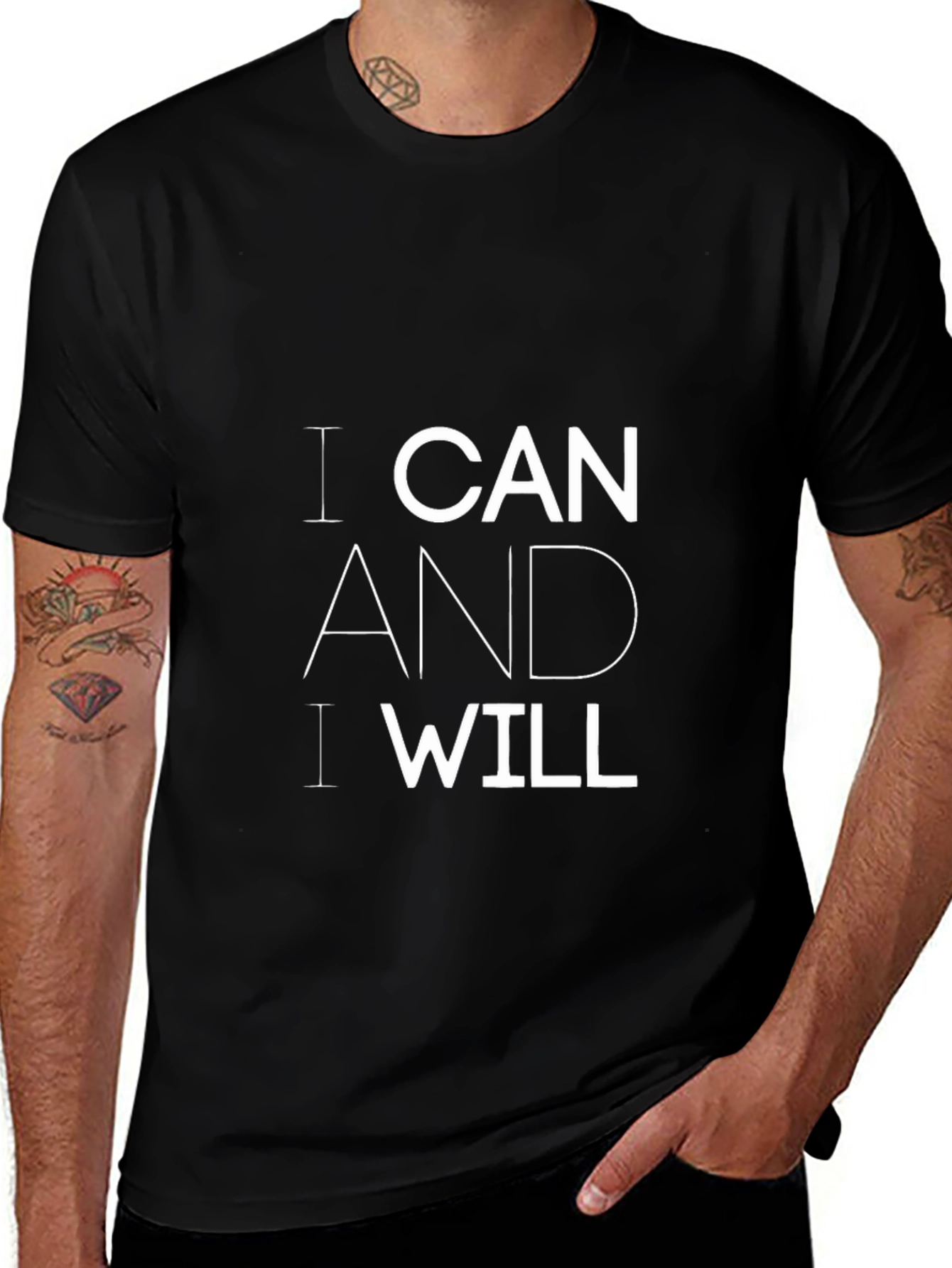Motivational I Can And I Will Black T-Shirt
