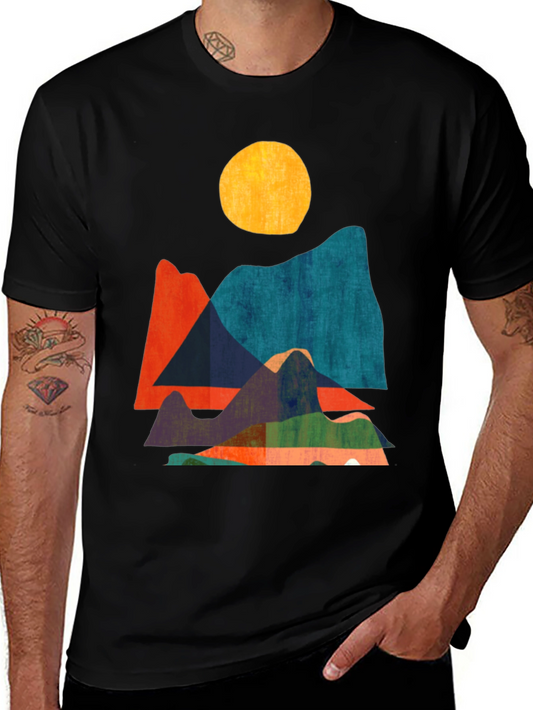 Abstract Mountain Graphic Tee - Modern Design
