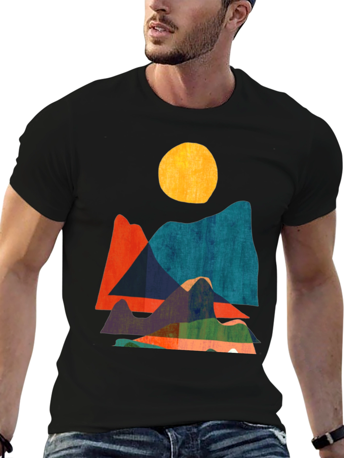Abstract Mountain Graphic Tee - Modern Design