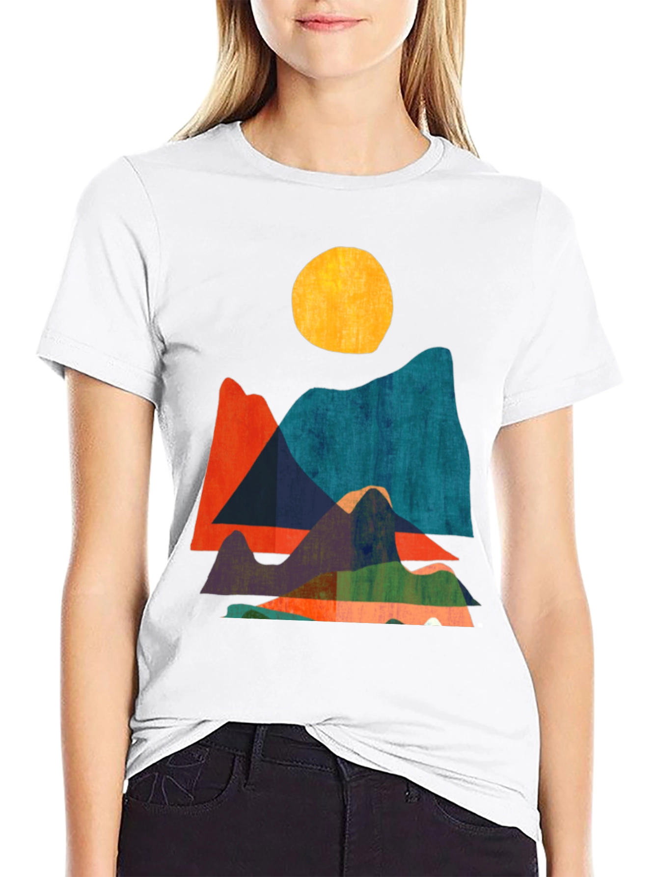 Abstract Mountain Graphic Tee - Modern Design