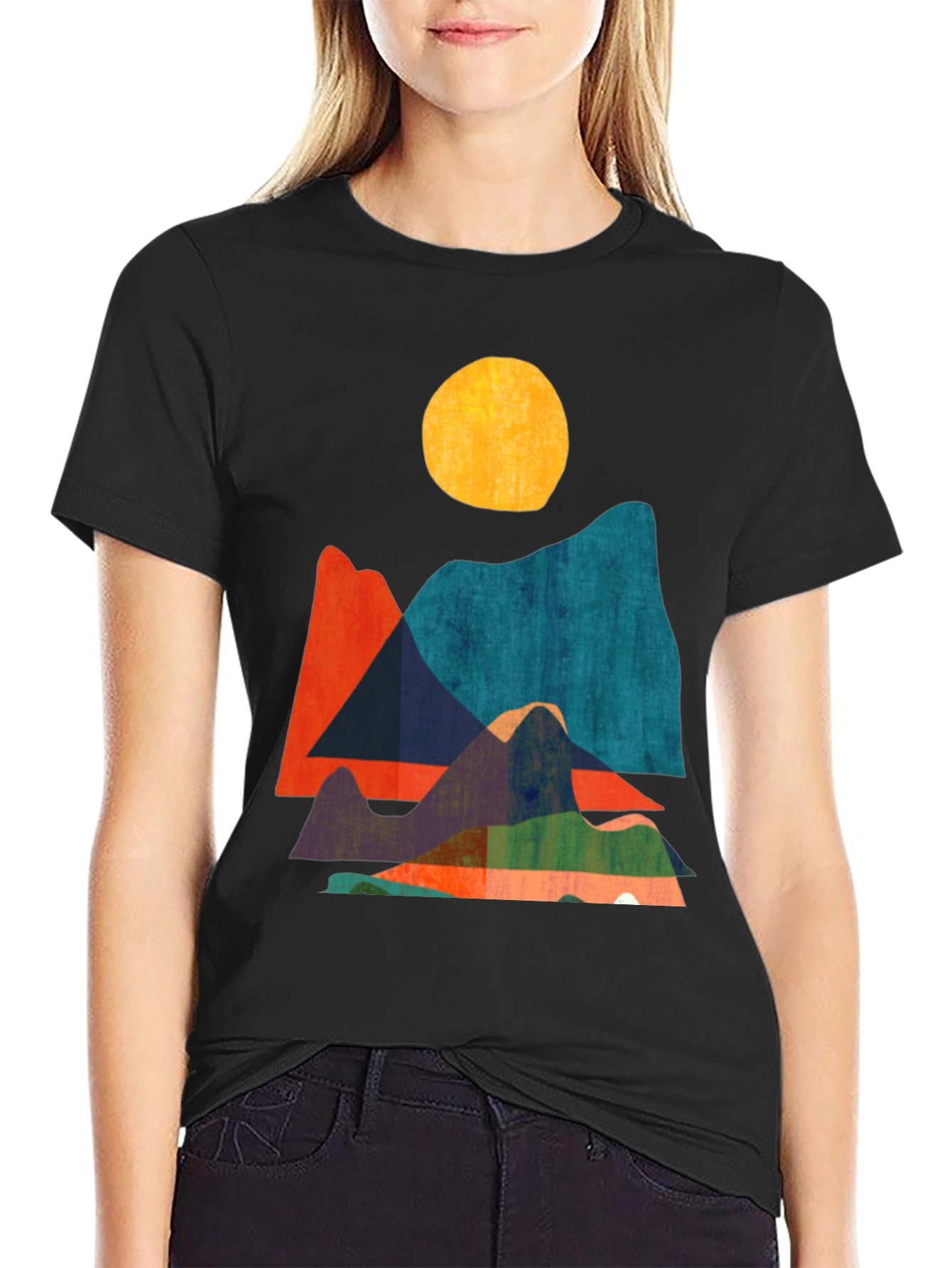 Abstract Mountain Graphic Tee - Modern Design