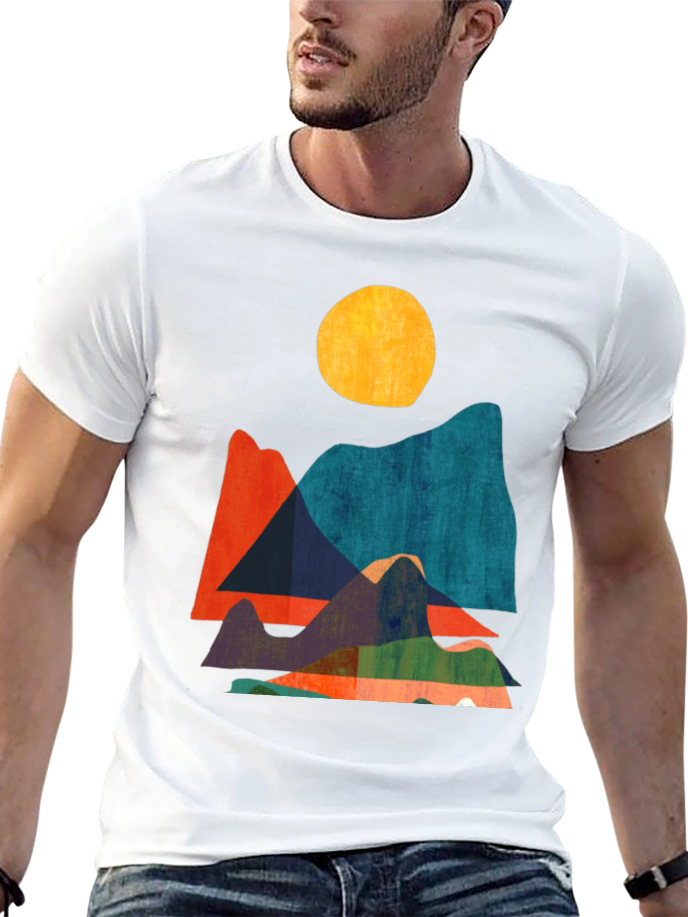 Abstract Mountain Graphic Tee - Modern Design