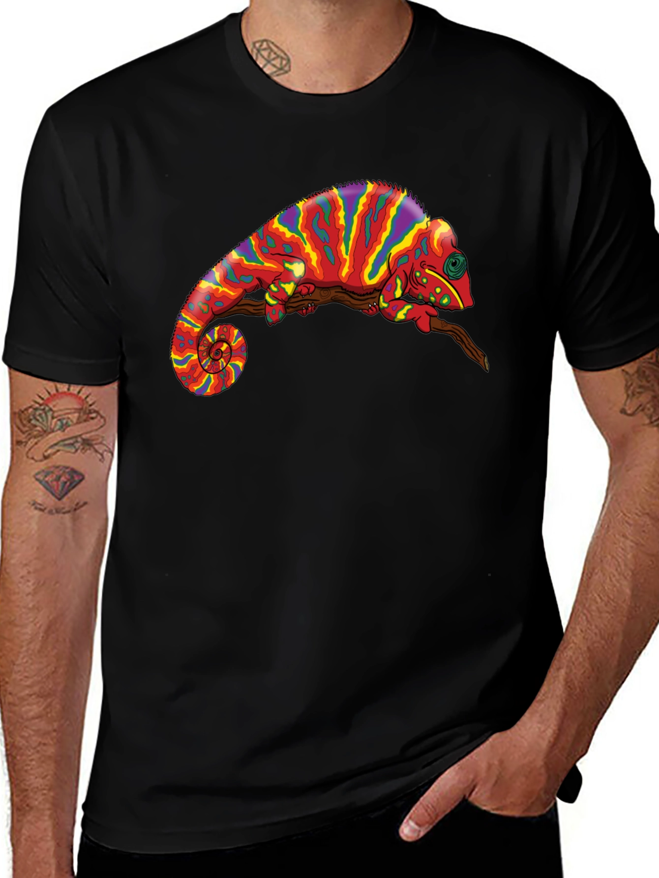 Psychedelic Chameleon Graphic Tee