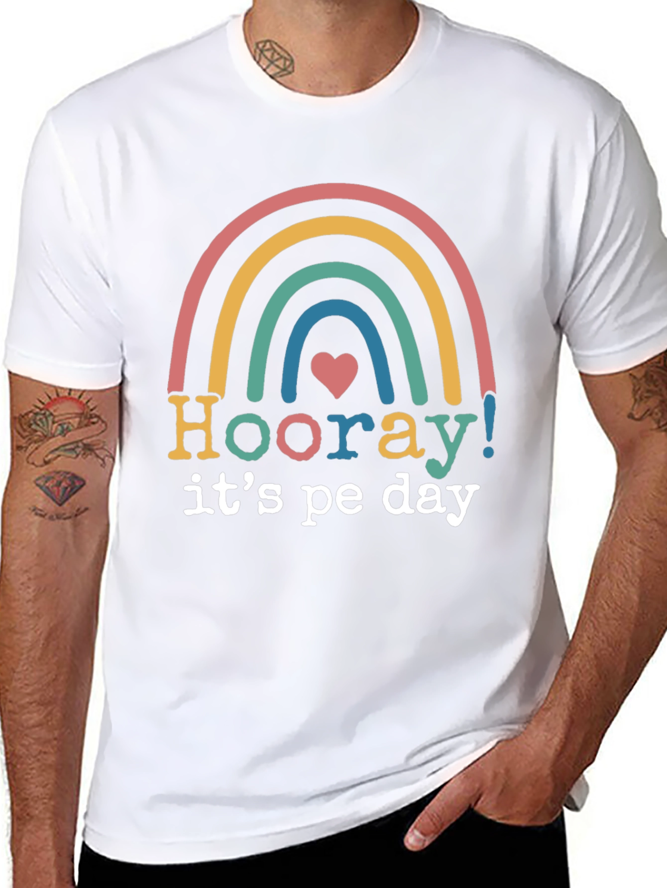 Hooray Its PE Day Rainbow Graphic Tee
