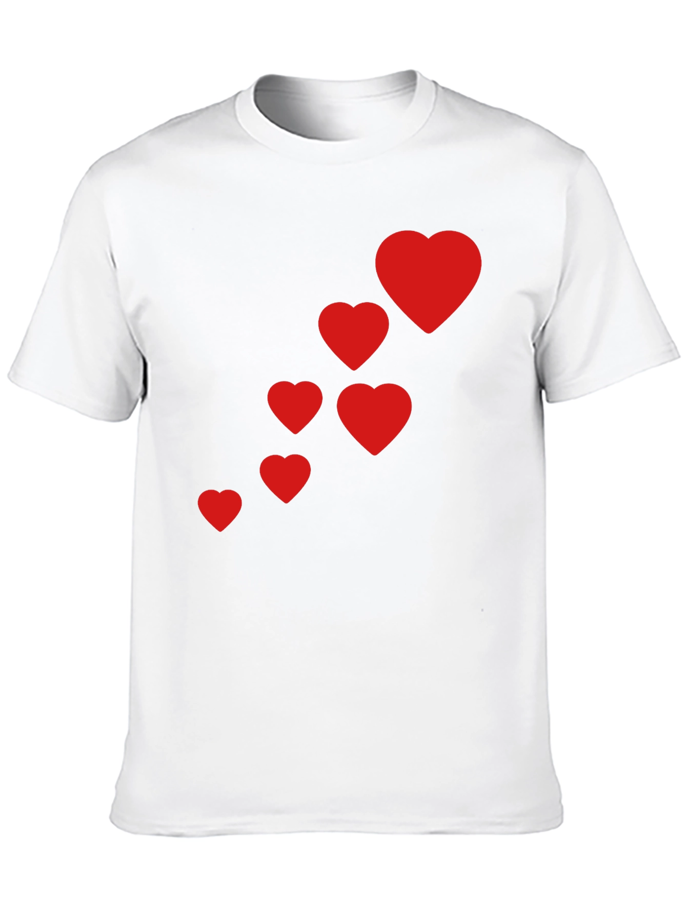 Mens Black T-Shirt with Red Heart Design