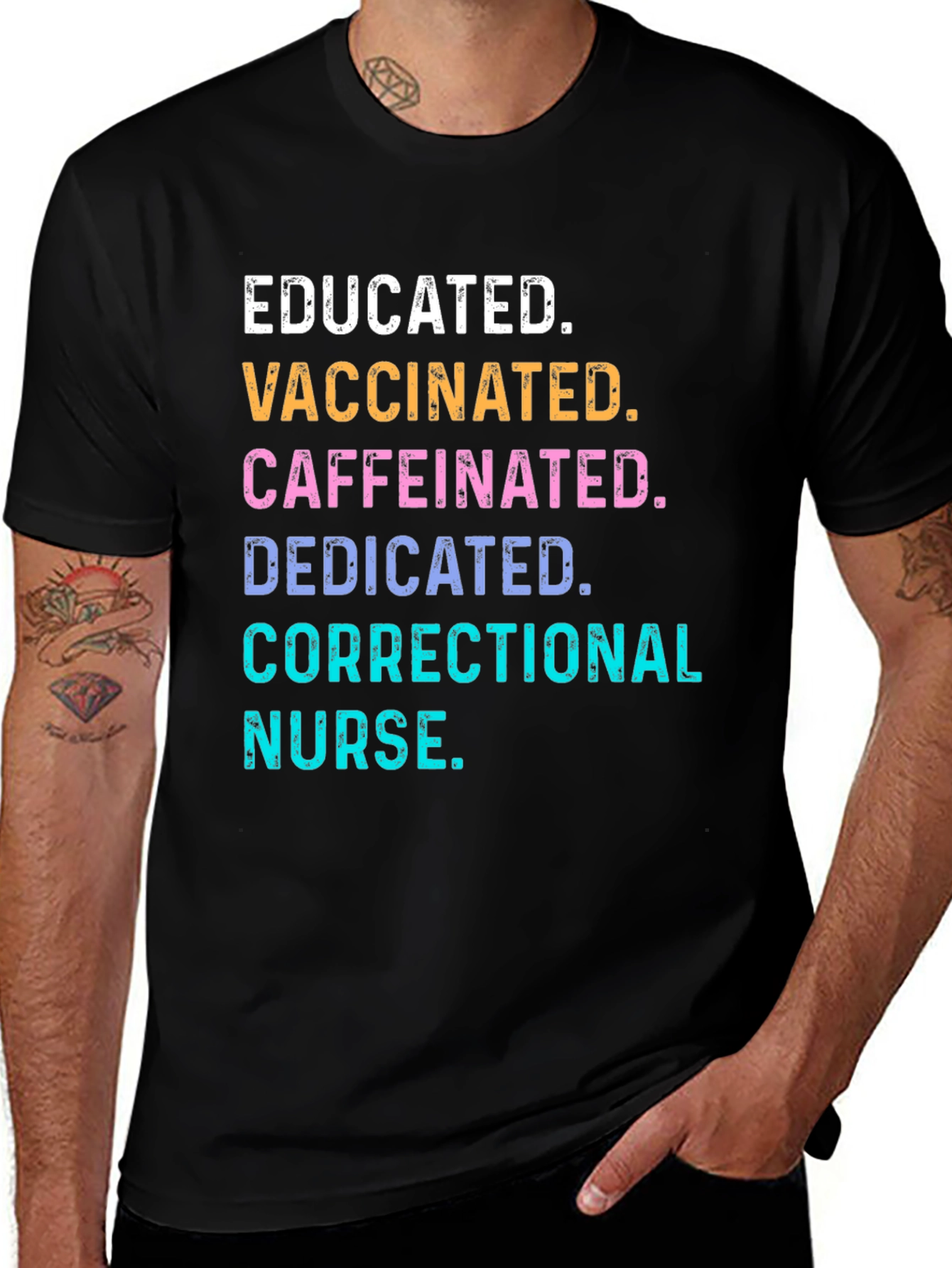 Educated Vaccinated Correctional Nurse T-Shirt
