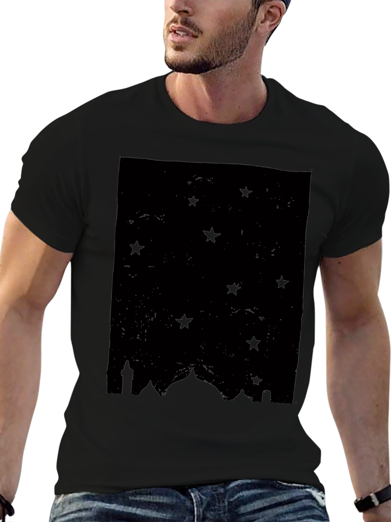 Stars & Mosque Silhouette Black T-Shirt