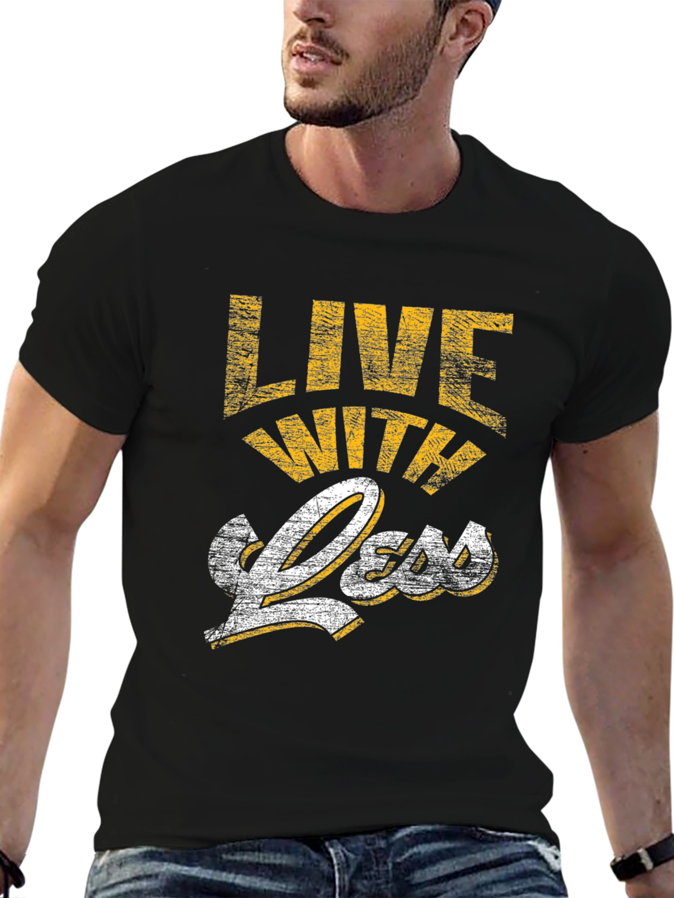 Live With Less Graphic Tee - Black