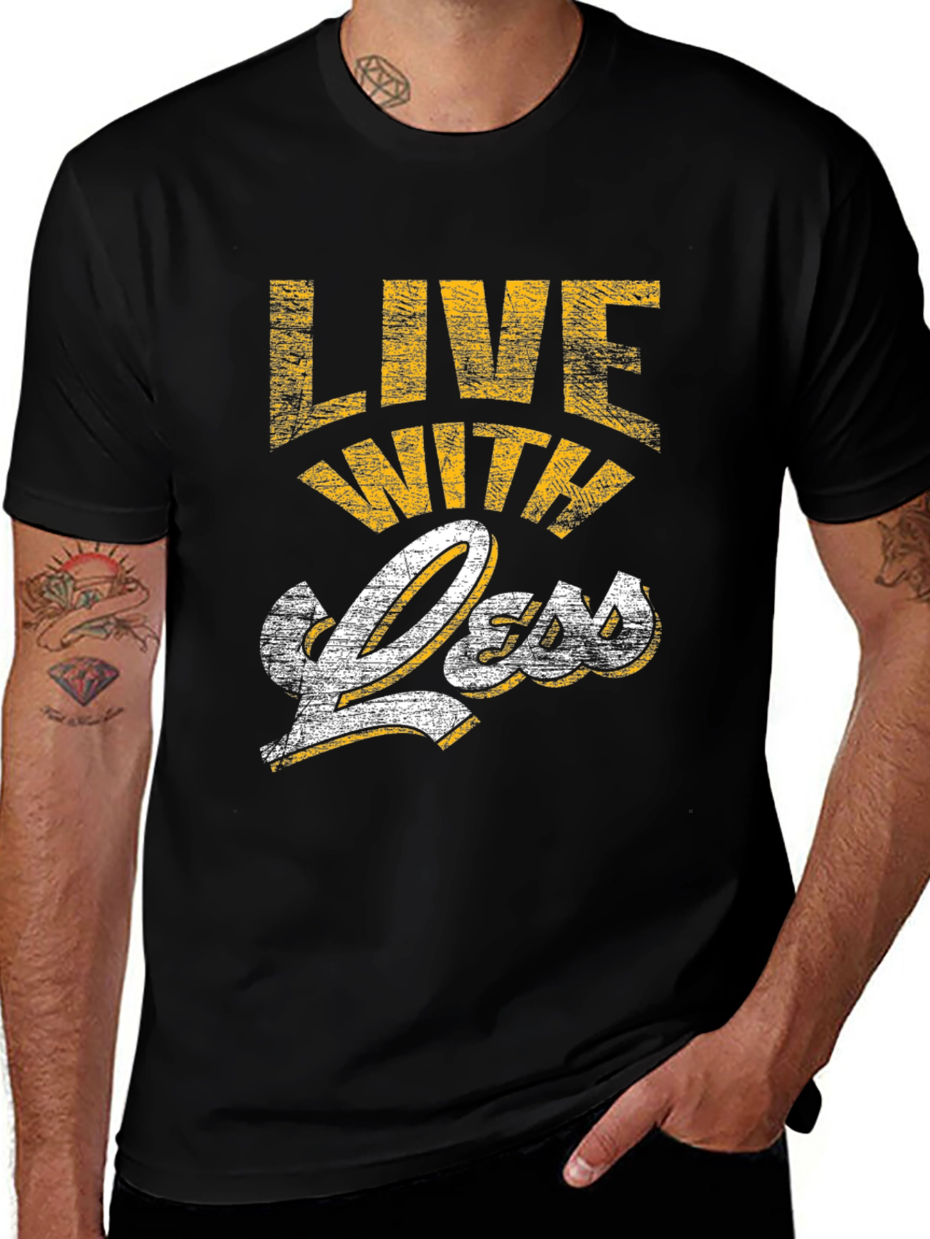 Live With Less Graphic Tee - Black