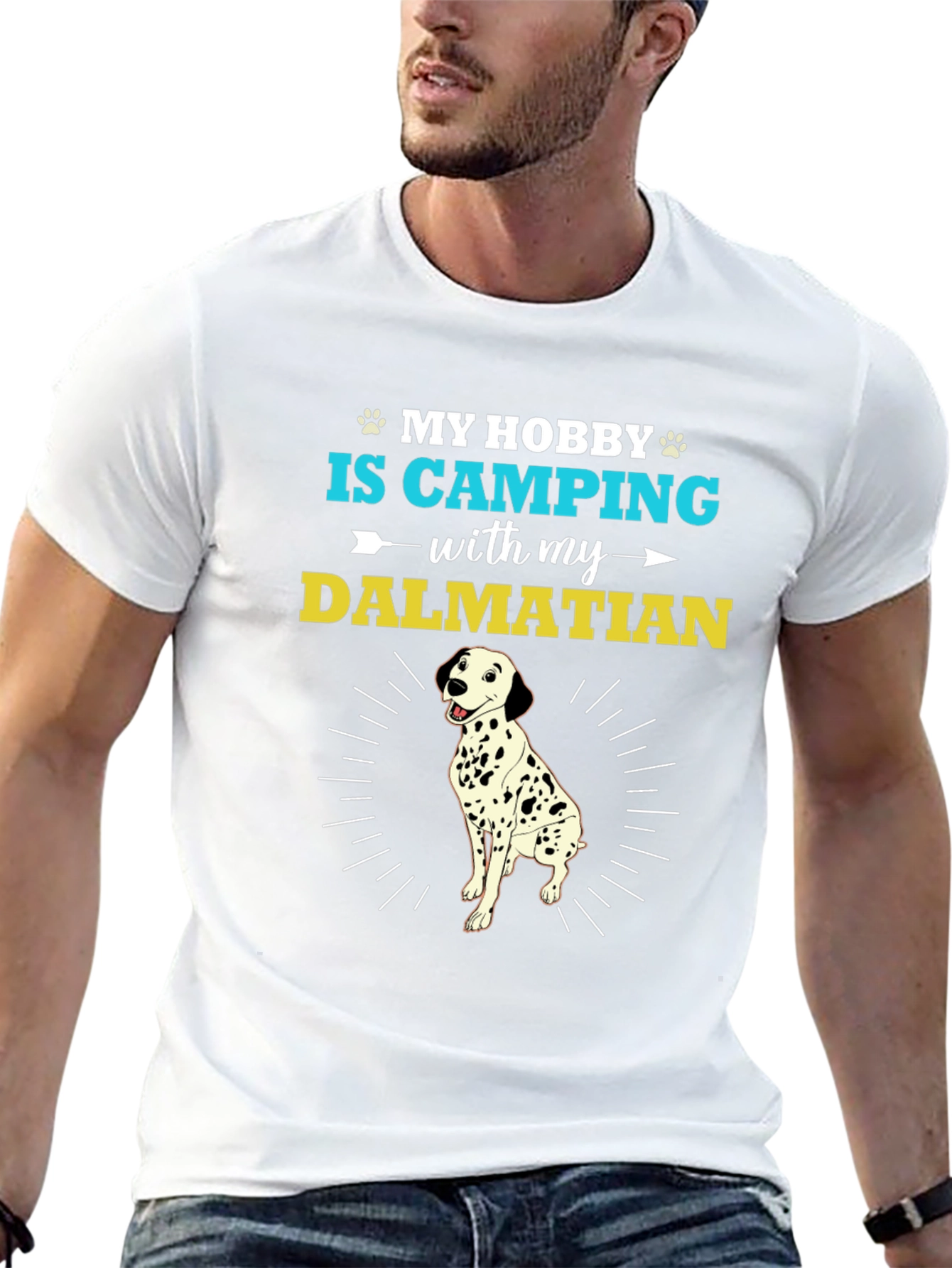 Camping with Dalmatian Graphic T-Shirt