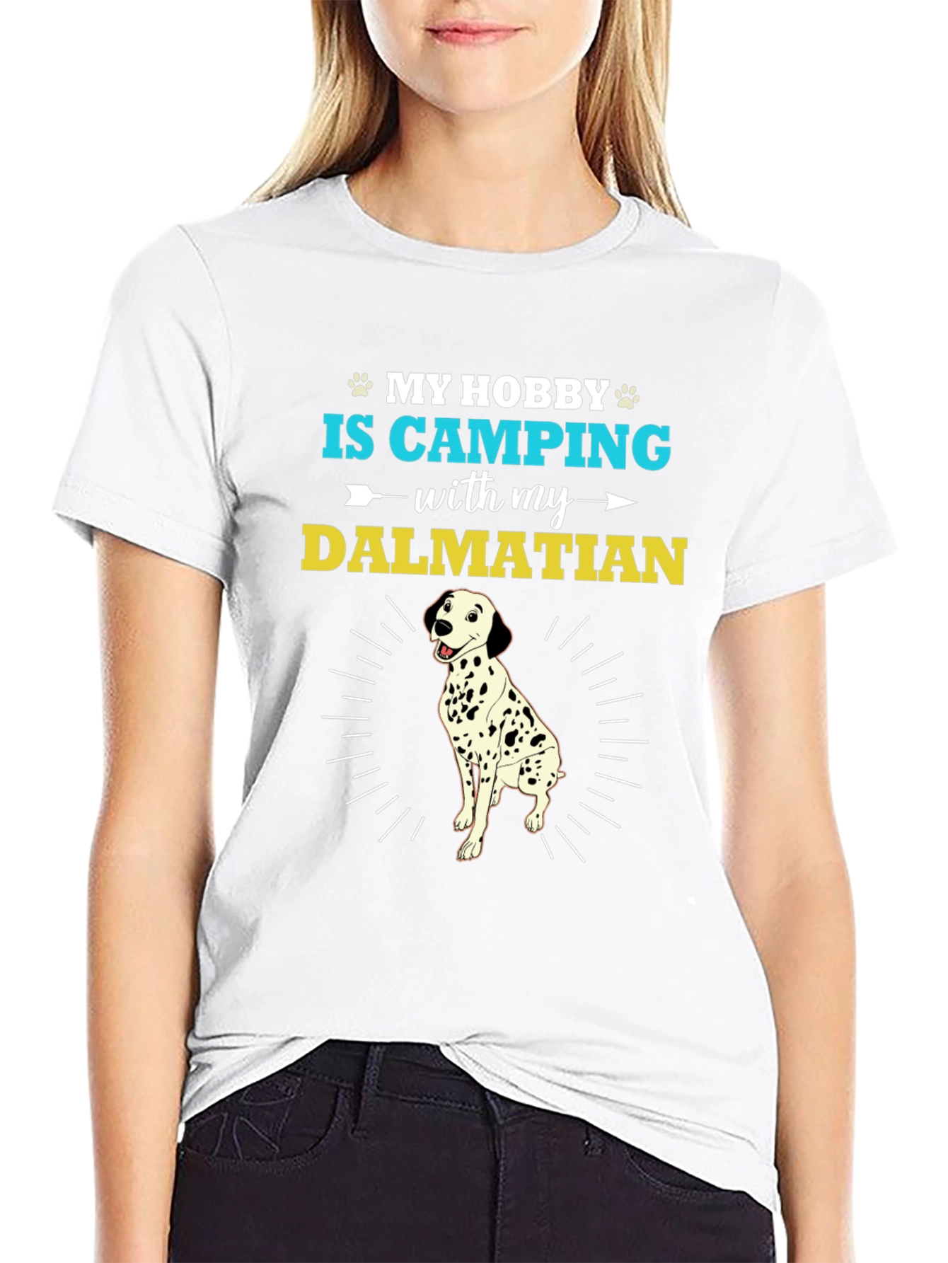 Camping with Dalmatian Graphic T-Shirt