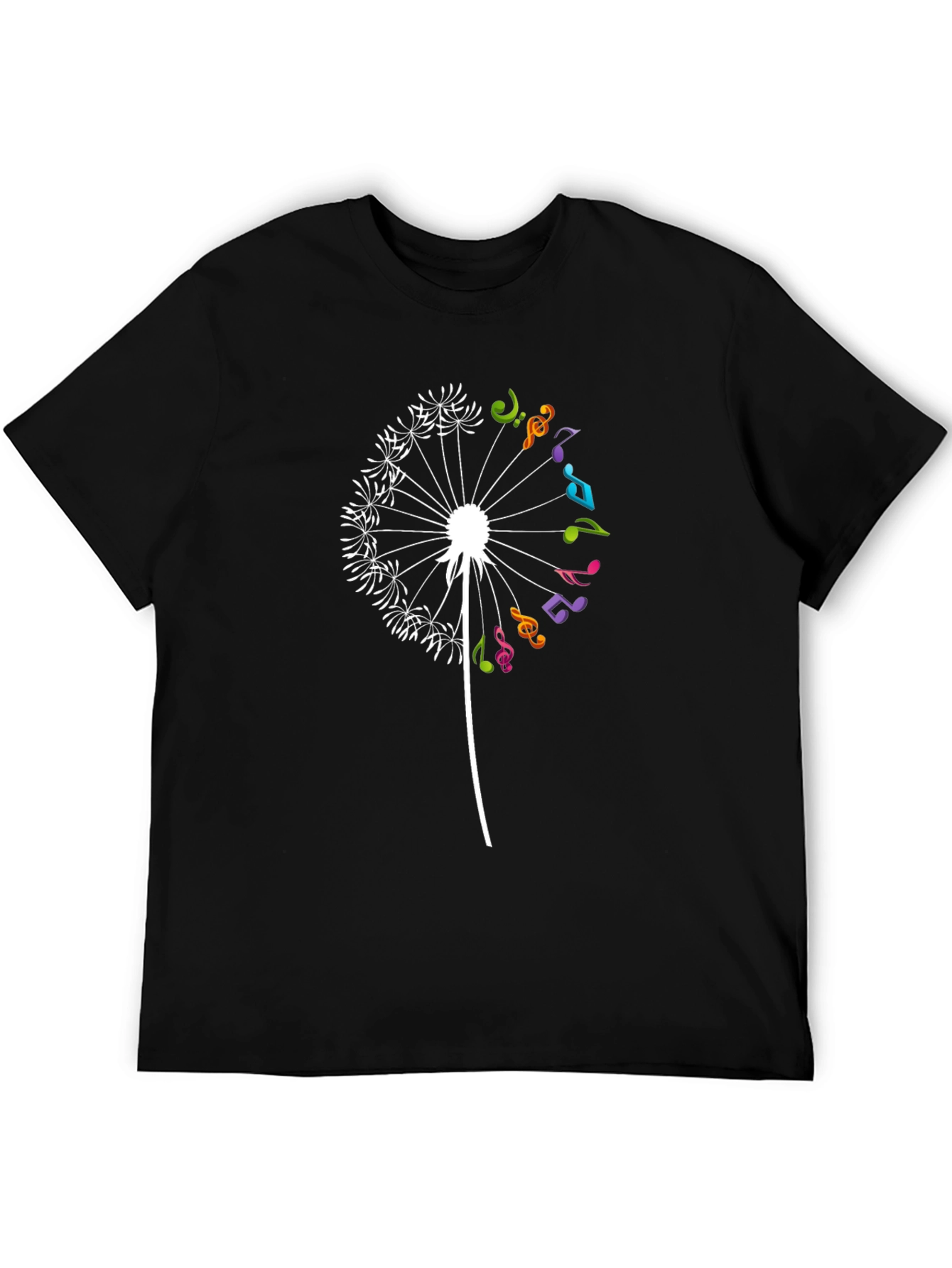 Musical Dandelion Black T-Shirt