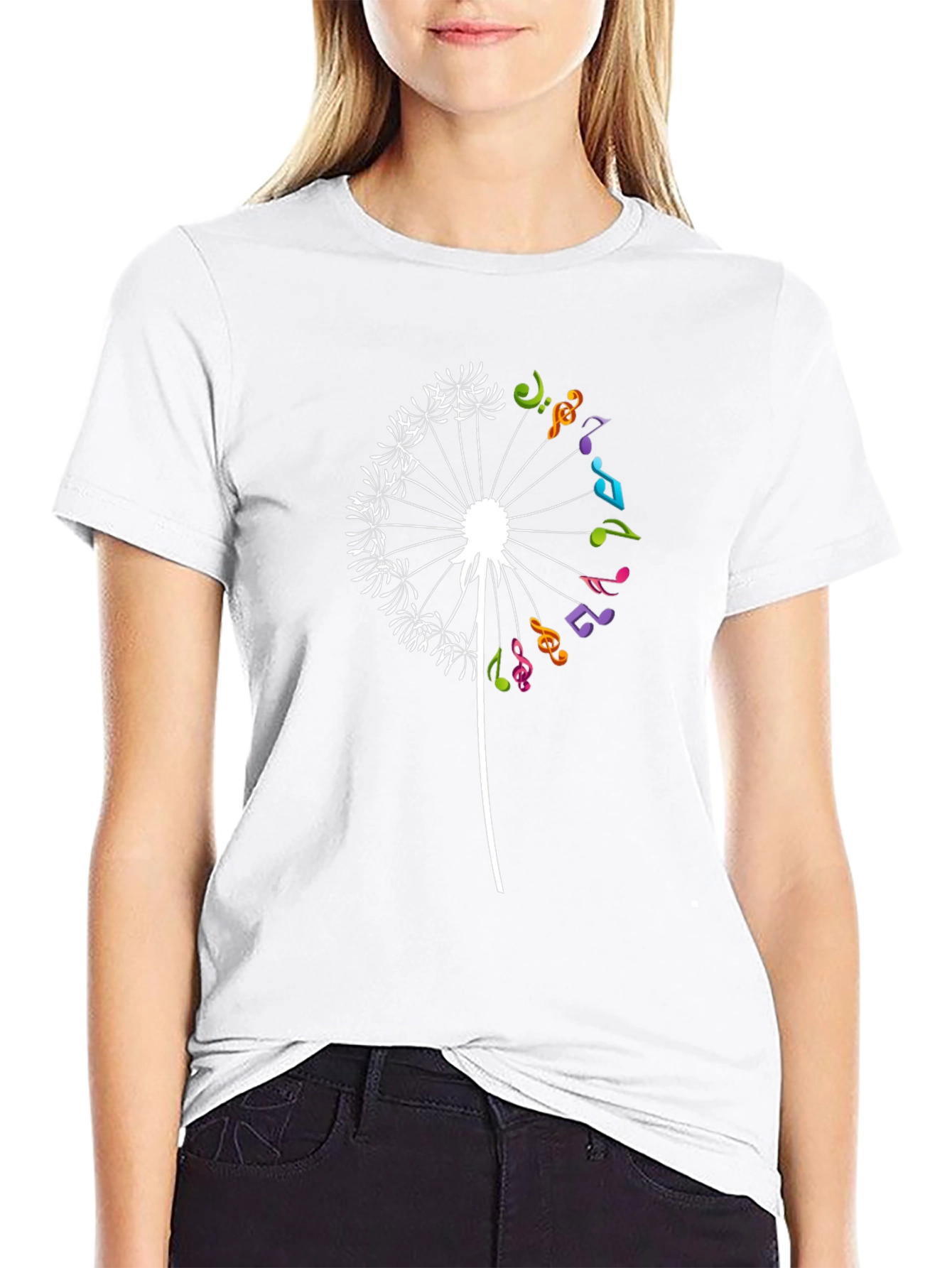 Musical Dandelion Black T-Shirt