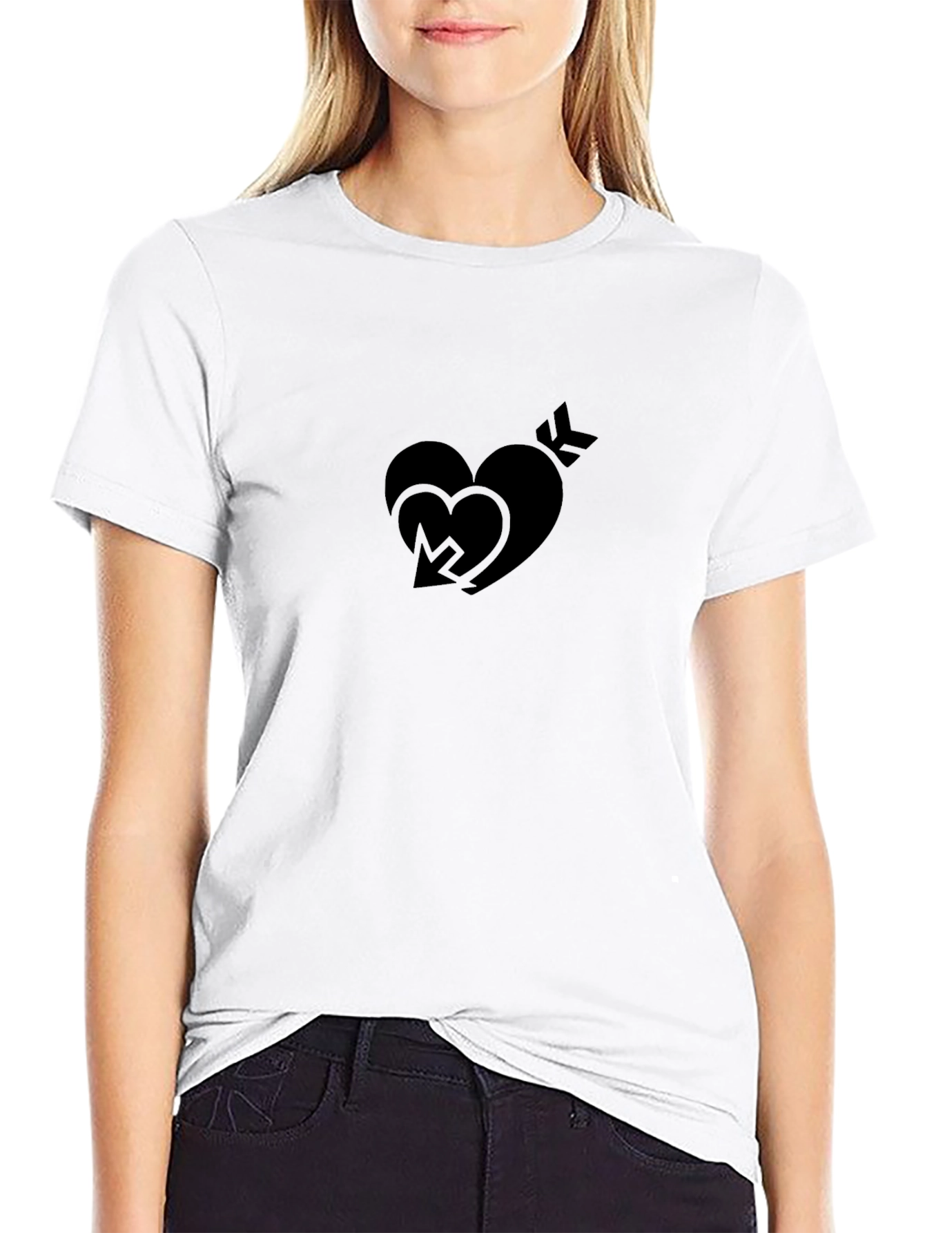 Black Heart Arrow Graphic Tee - Modern Style