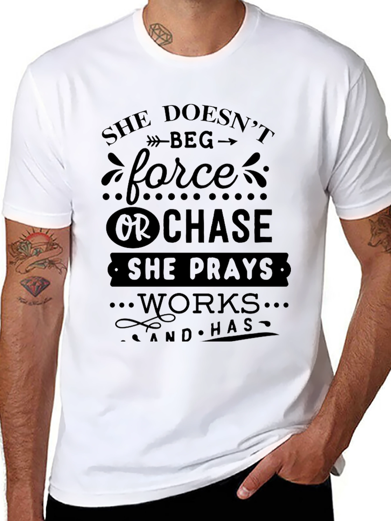 She Doesnt Beg T-Shirt - Inspiring Womens Tee