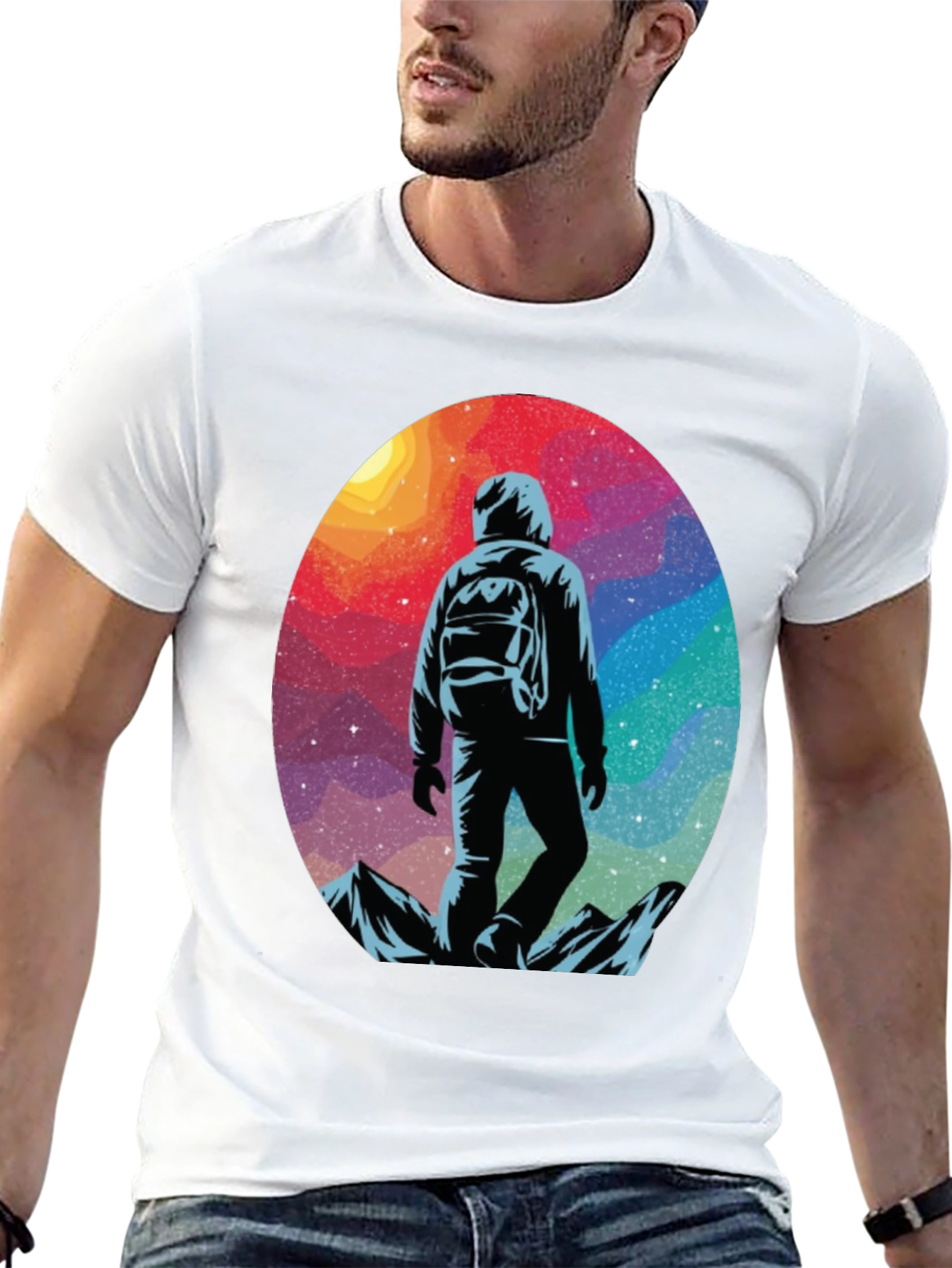 Cosmic Hiker Graphic Tee - Adventure Awaits!