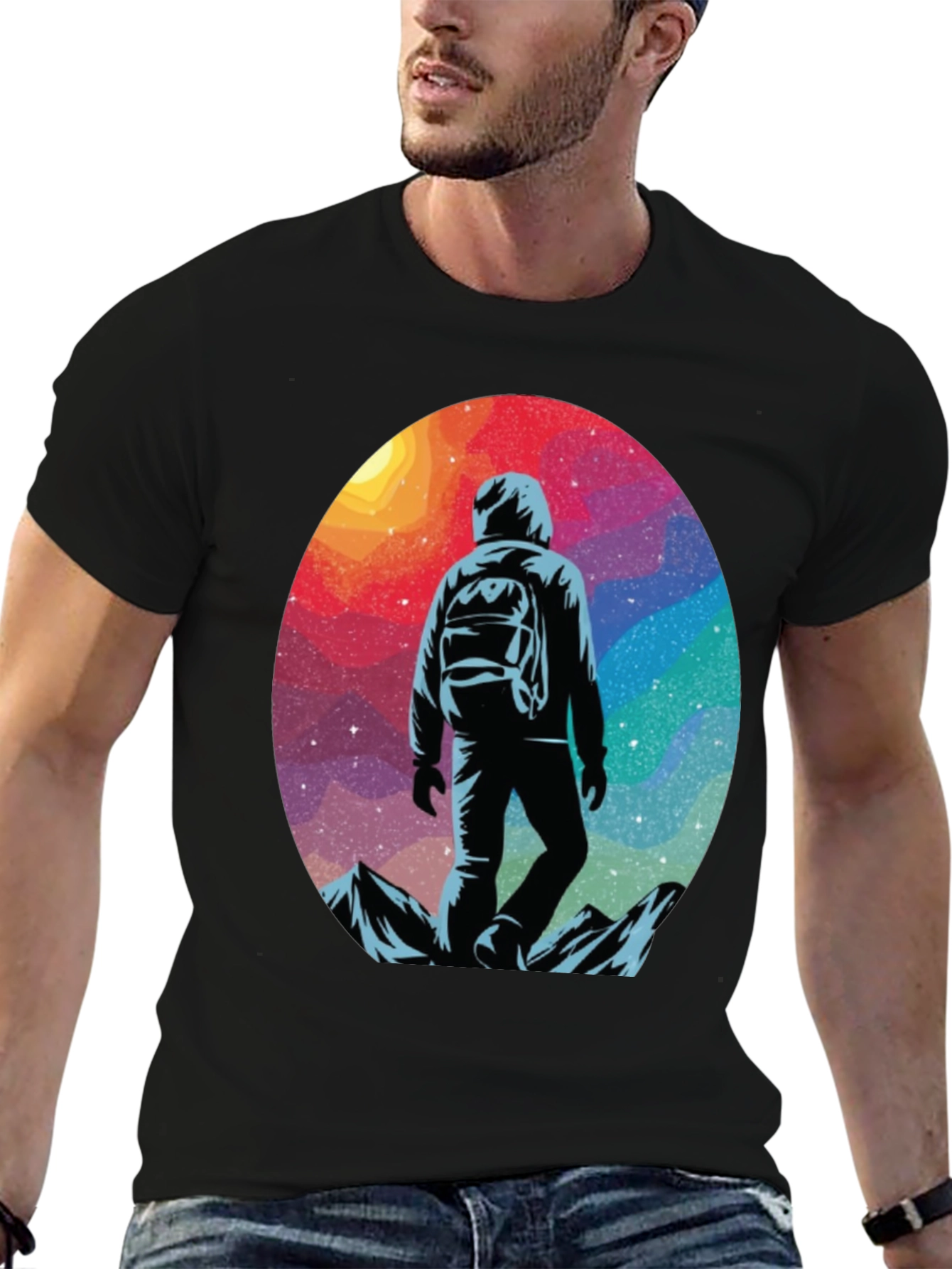 Cosmic Hiker Graphic Tee - Adventure Awaits!