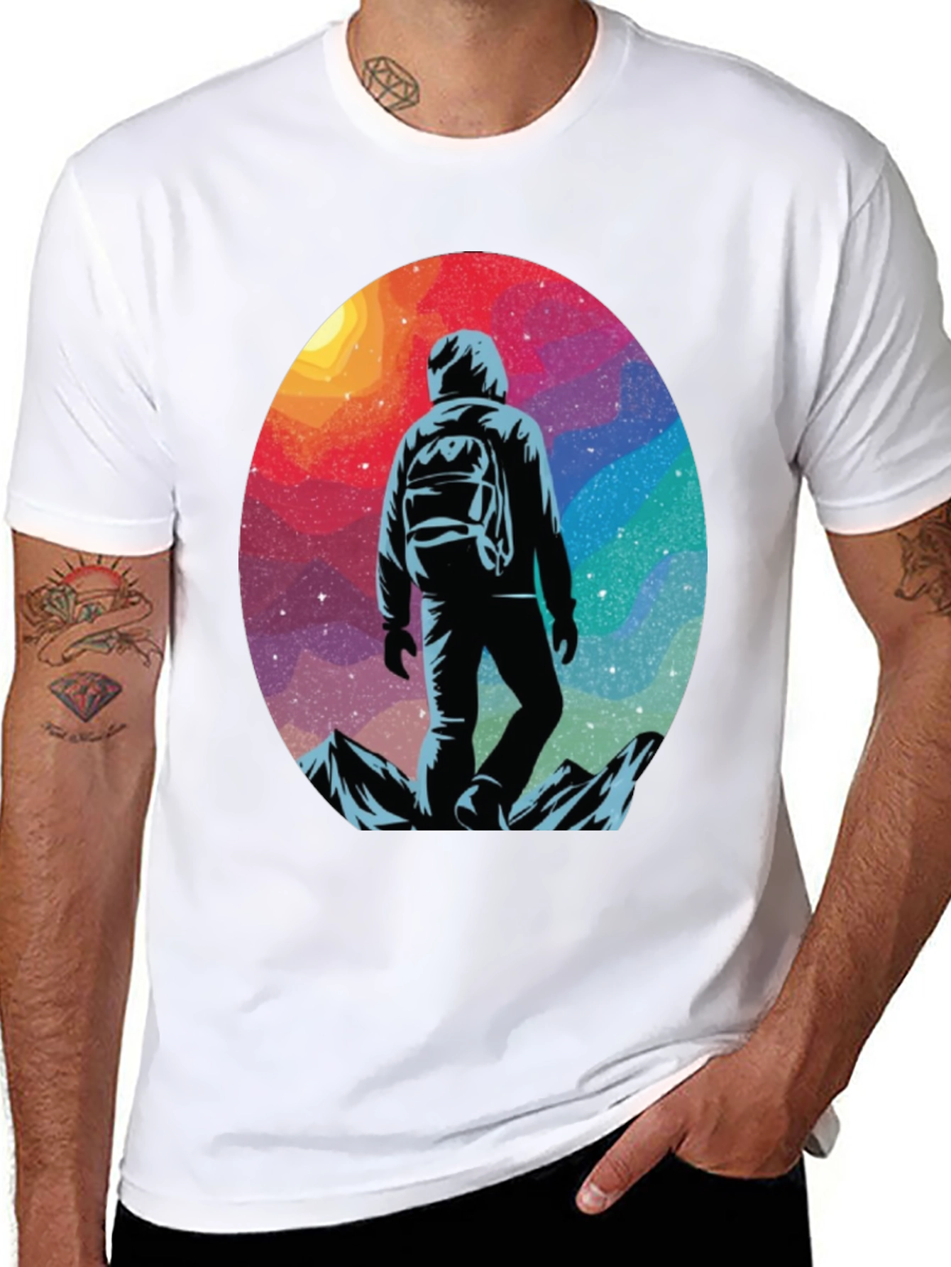 Cosmic Hiker Graphic Tee - Adventure Awaits!