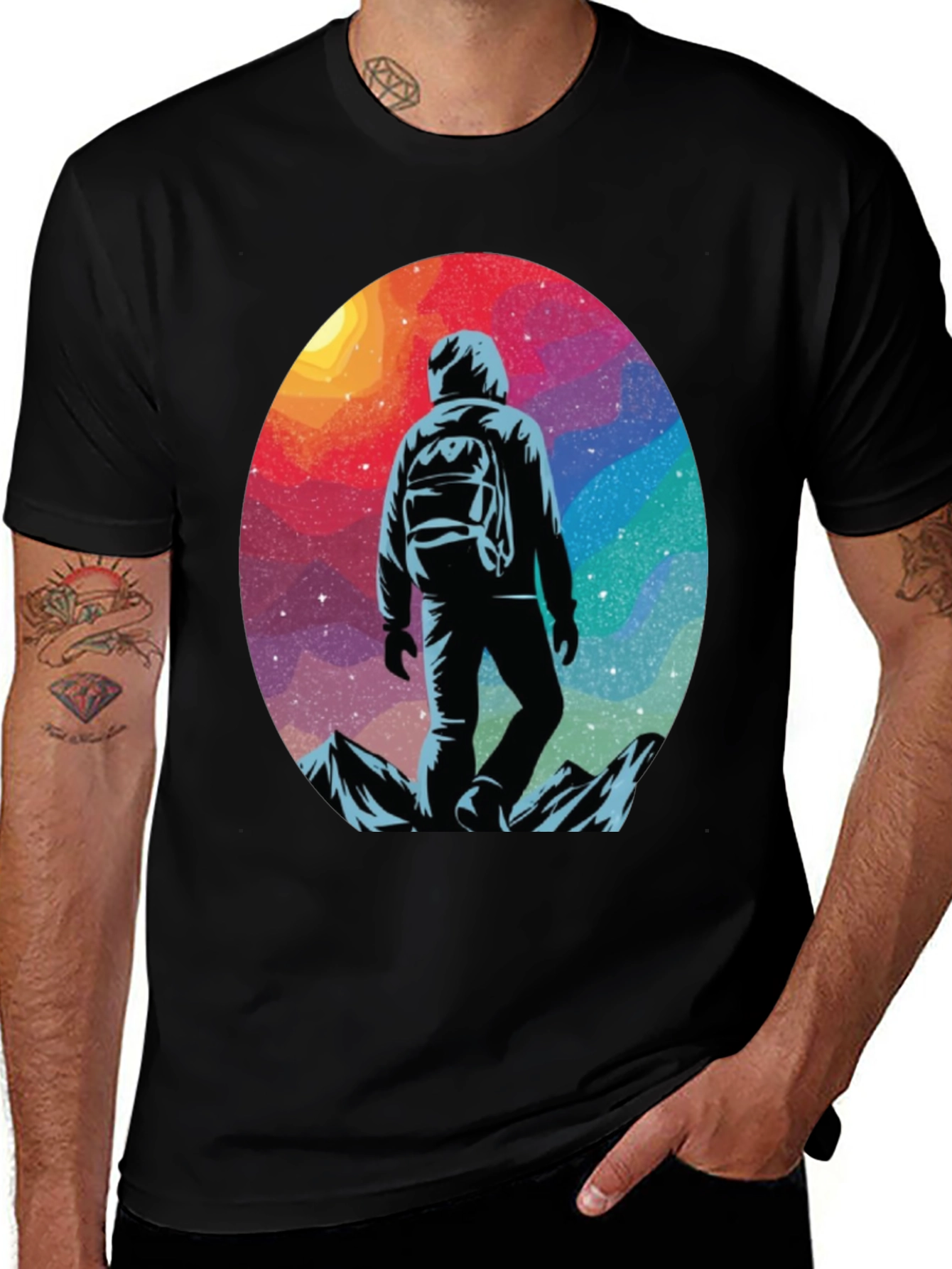 Cosmic Hiker Graphic Tee - Adventure Awaits!