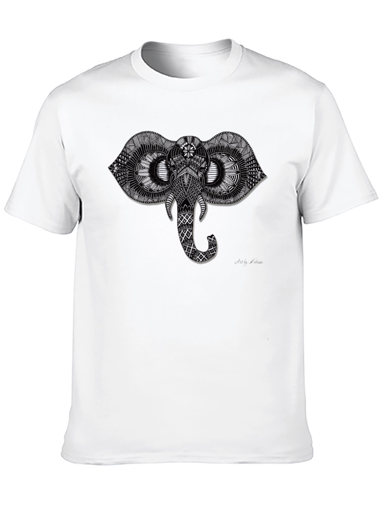 Elephant Graphic Tee - Black Cotton Comfort