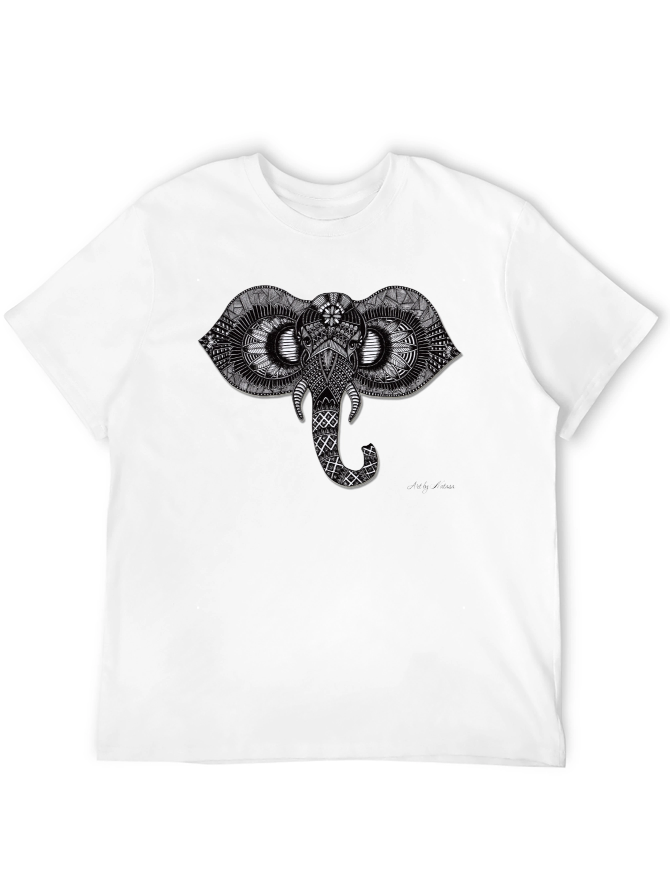 Elephant Graphic Tee - Black Cotton Comfort