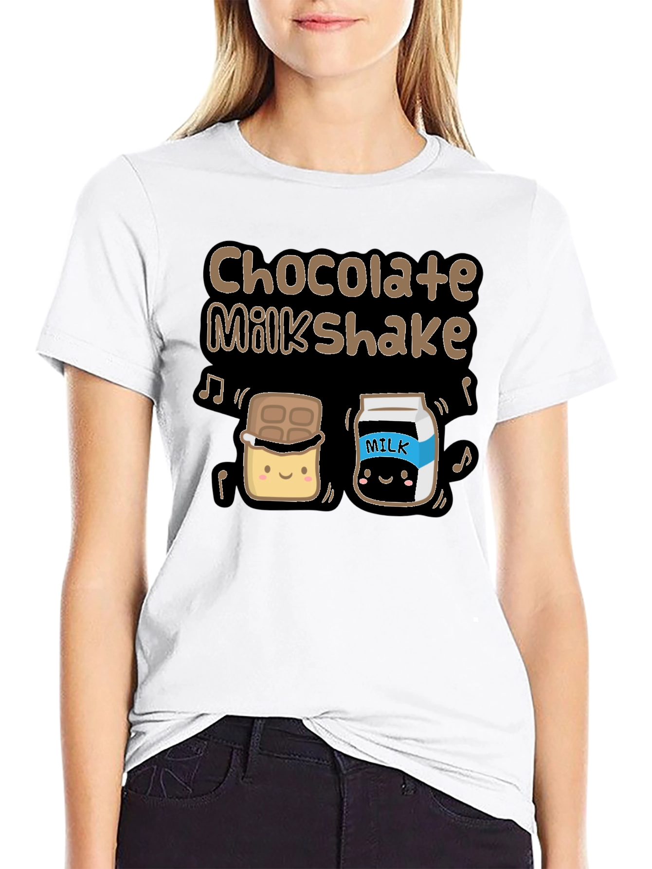 Chocolate Milkshake Graphic T-Shirt - Cute Cartoon Design