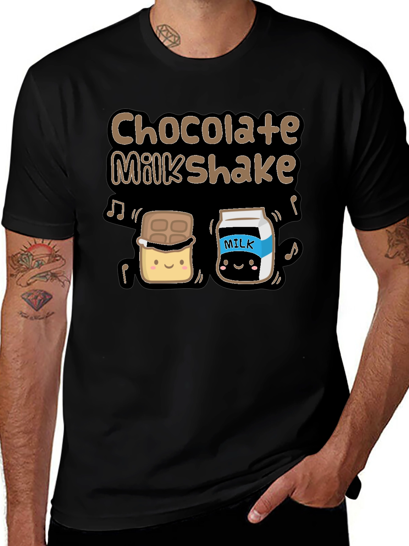 Chocolate Milkshake Graphic T-Shirt - Cute Cartoon Design