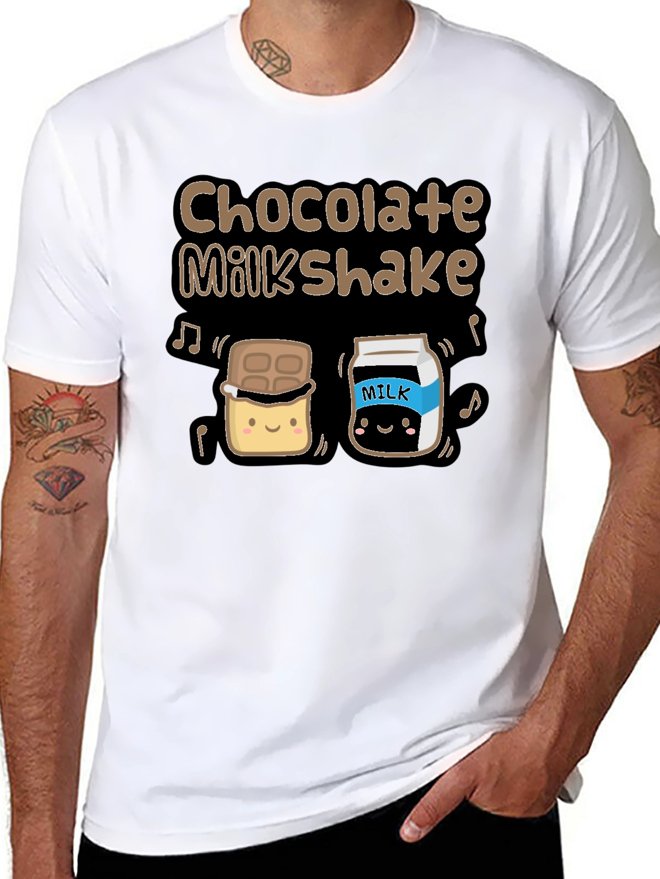 Chocolate Milkshake Graphic T-Shirt - Cute Cartoon Design
