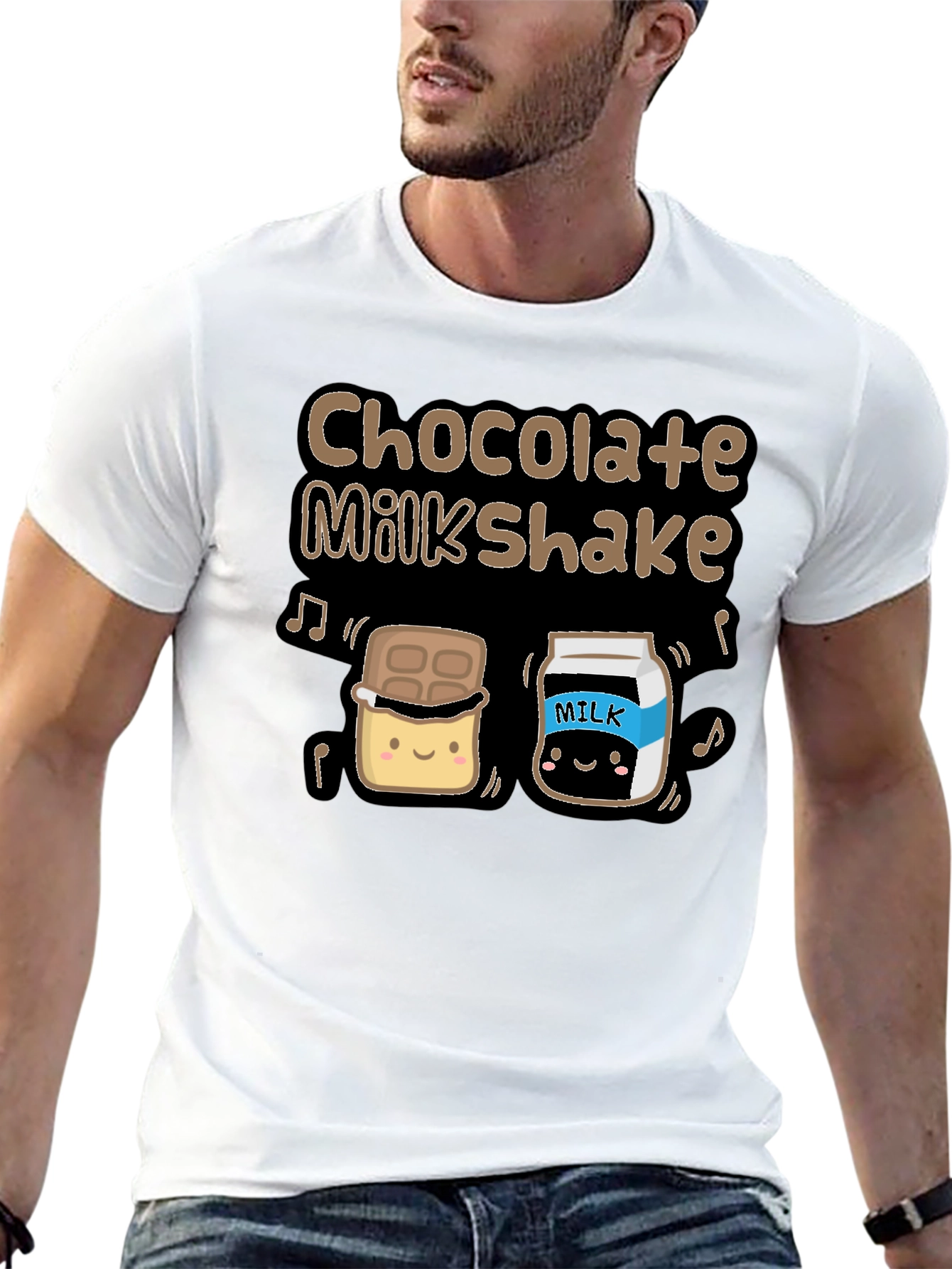 Chocolate Milkshake Graphic T-Shirt - Cute Cartoon Design