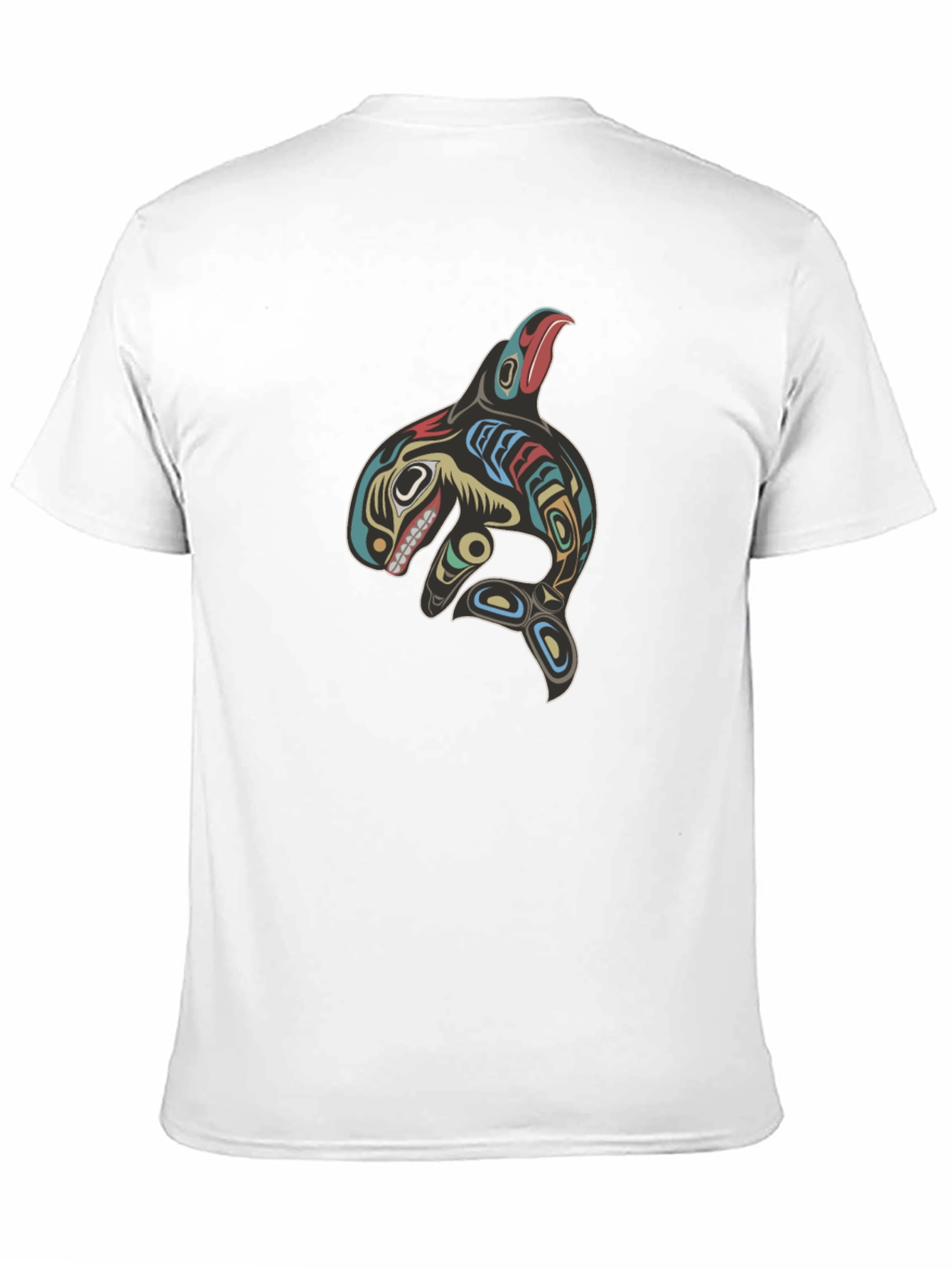 Tribal Orca Whale Graphic Tee - Black