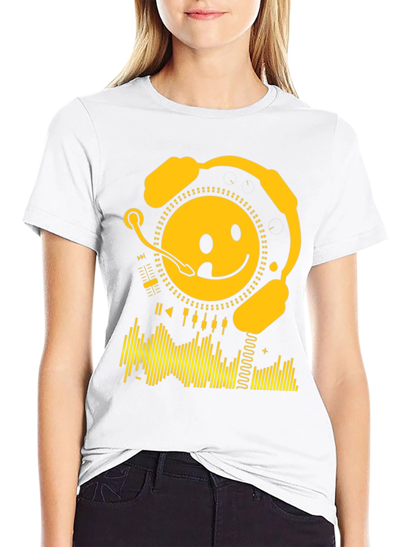 Smiley DJ Black T-Shirt